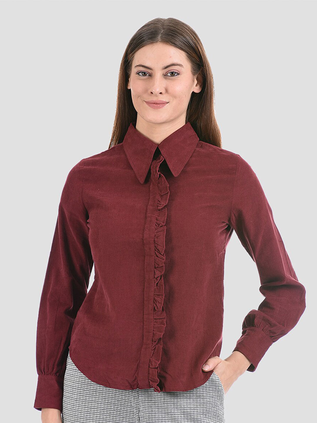 

Madame Women Purple Casual Shirt