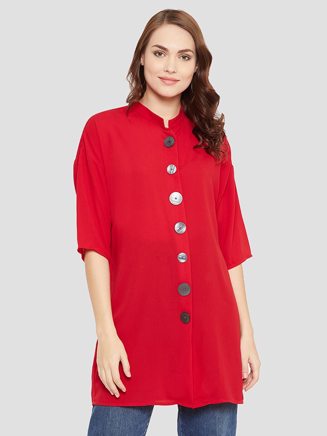 

Madame Women Red Casual Shirt