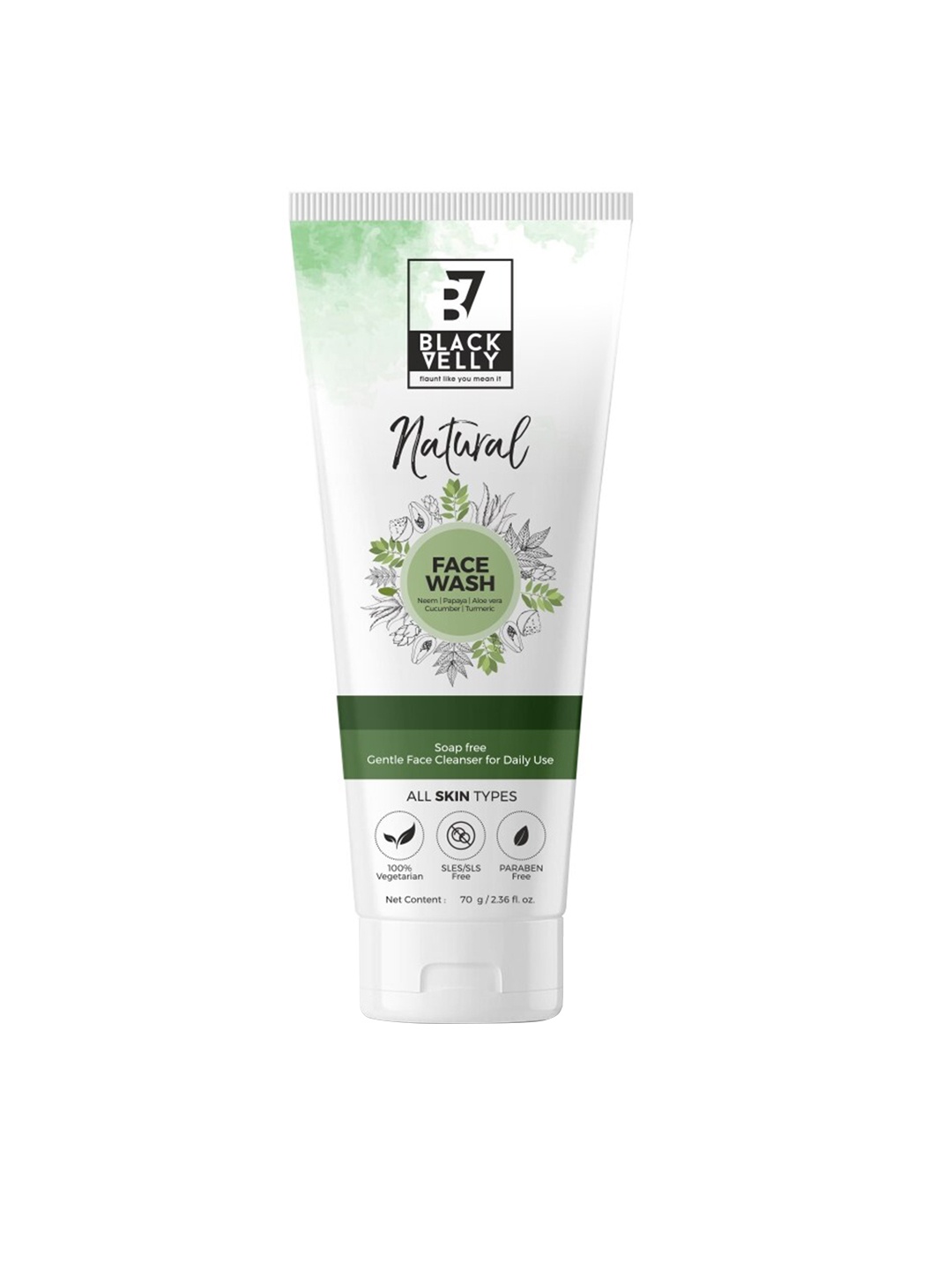 

BLACKVELLY Clarifying Soap-Free Natural Face Wash with Neem & Papaya - 70 g, White