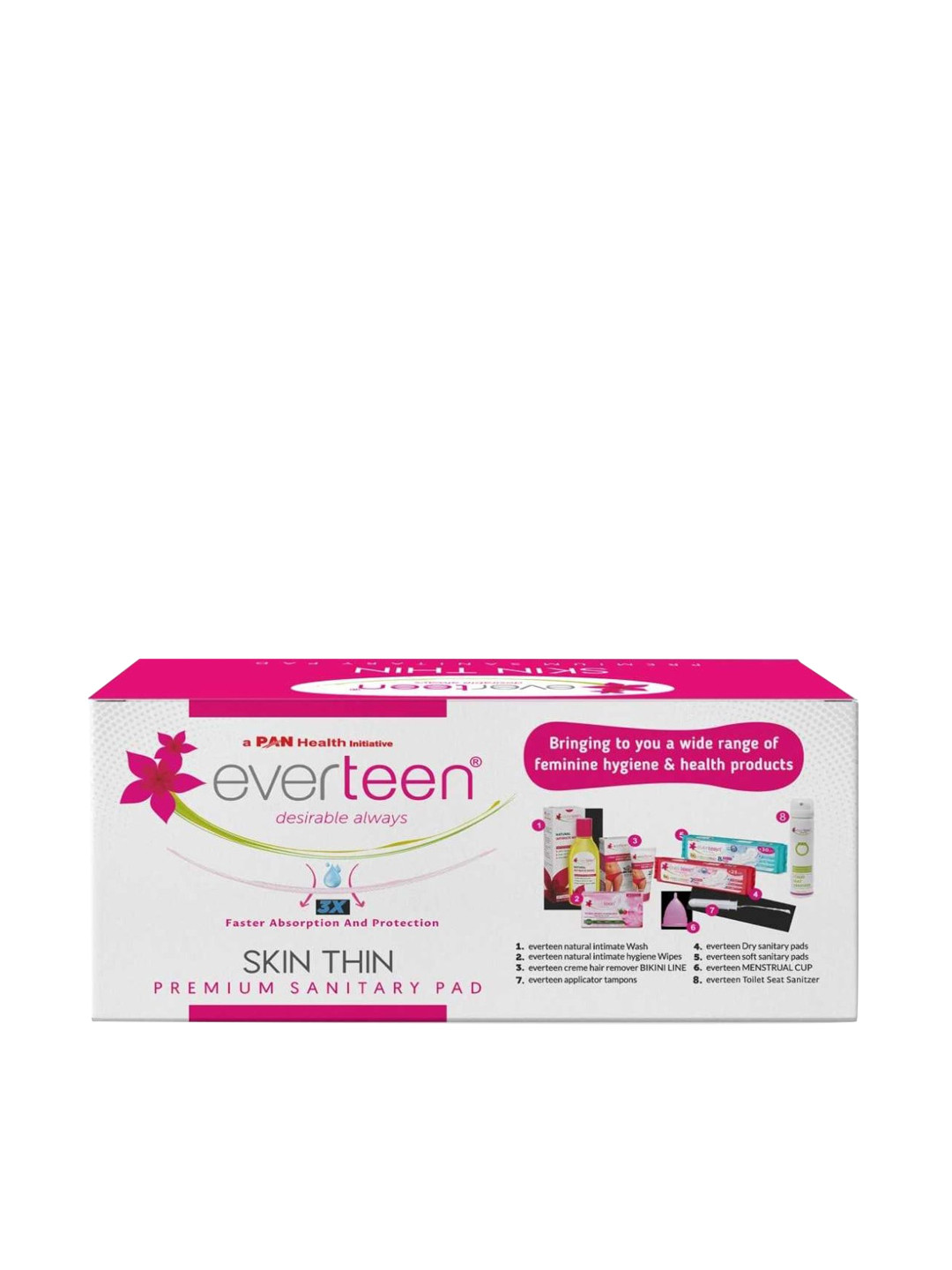

everteen 3X Faster Absorption Skin Thin XL 280 mm Premium Sanitary Pads - 40 Pads, White