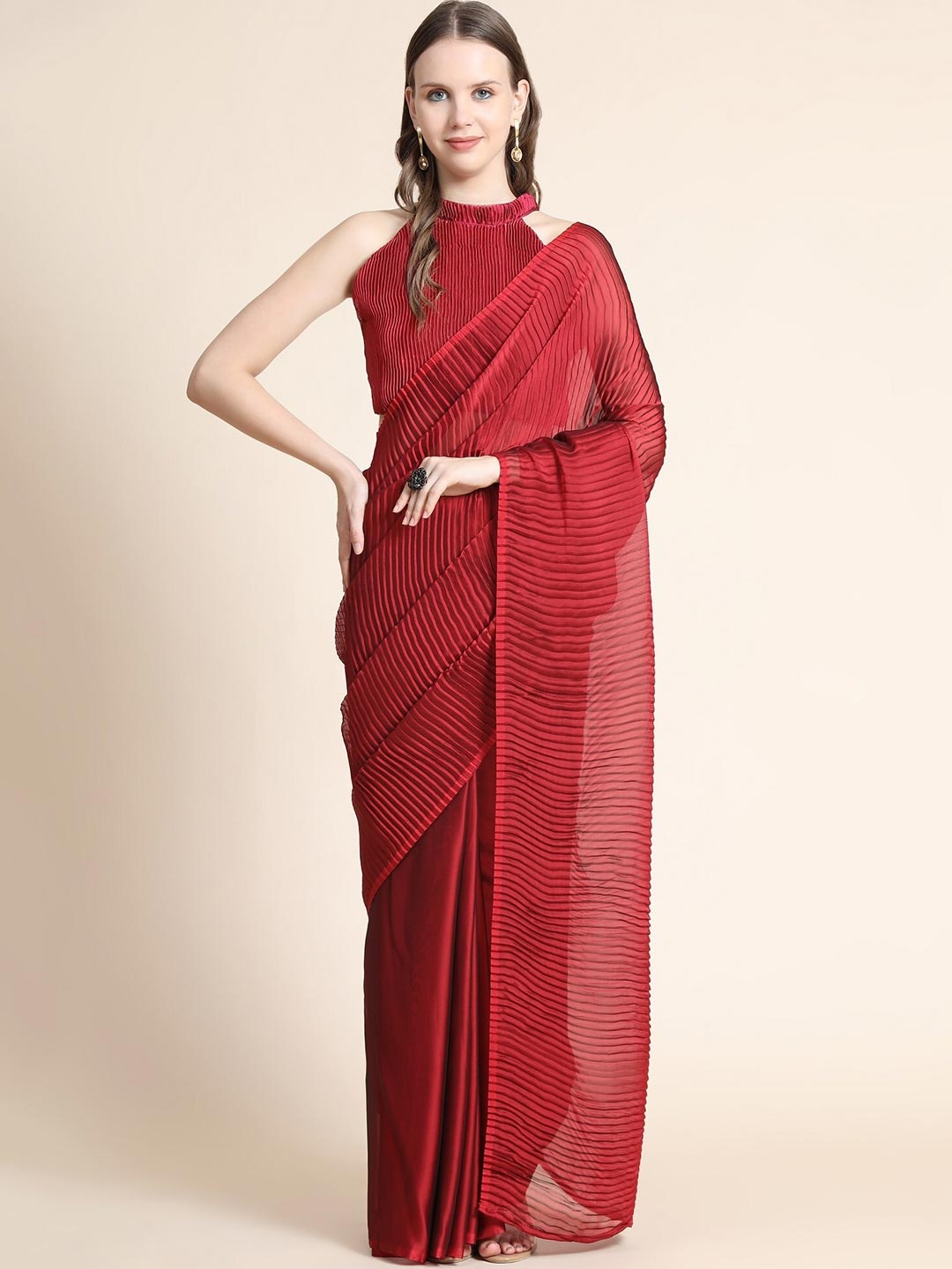 

ORUS Red Silk Blend Saree