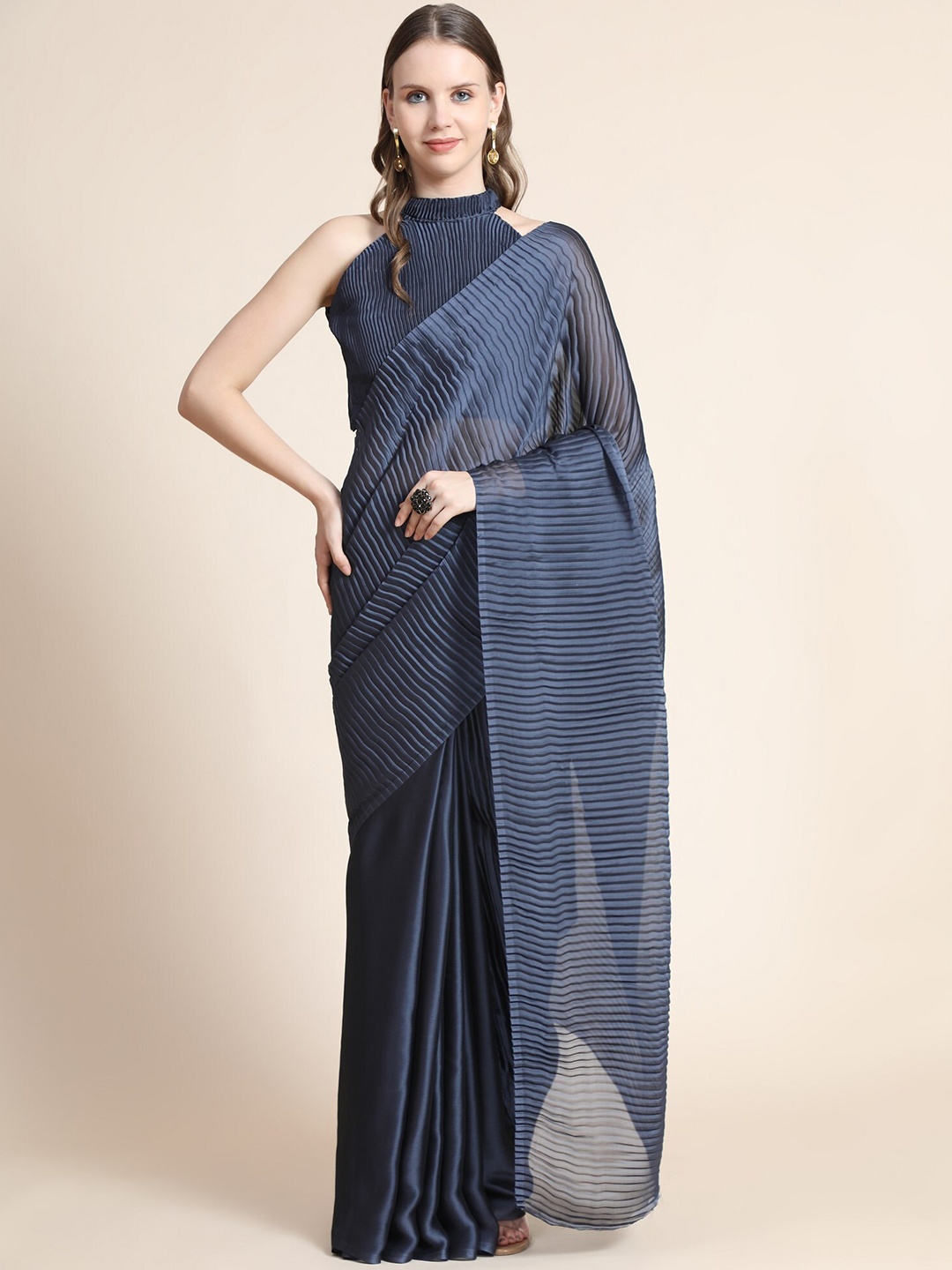 

ORUS Blue Silk Blend Saree