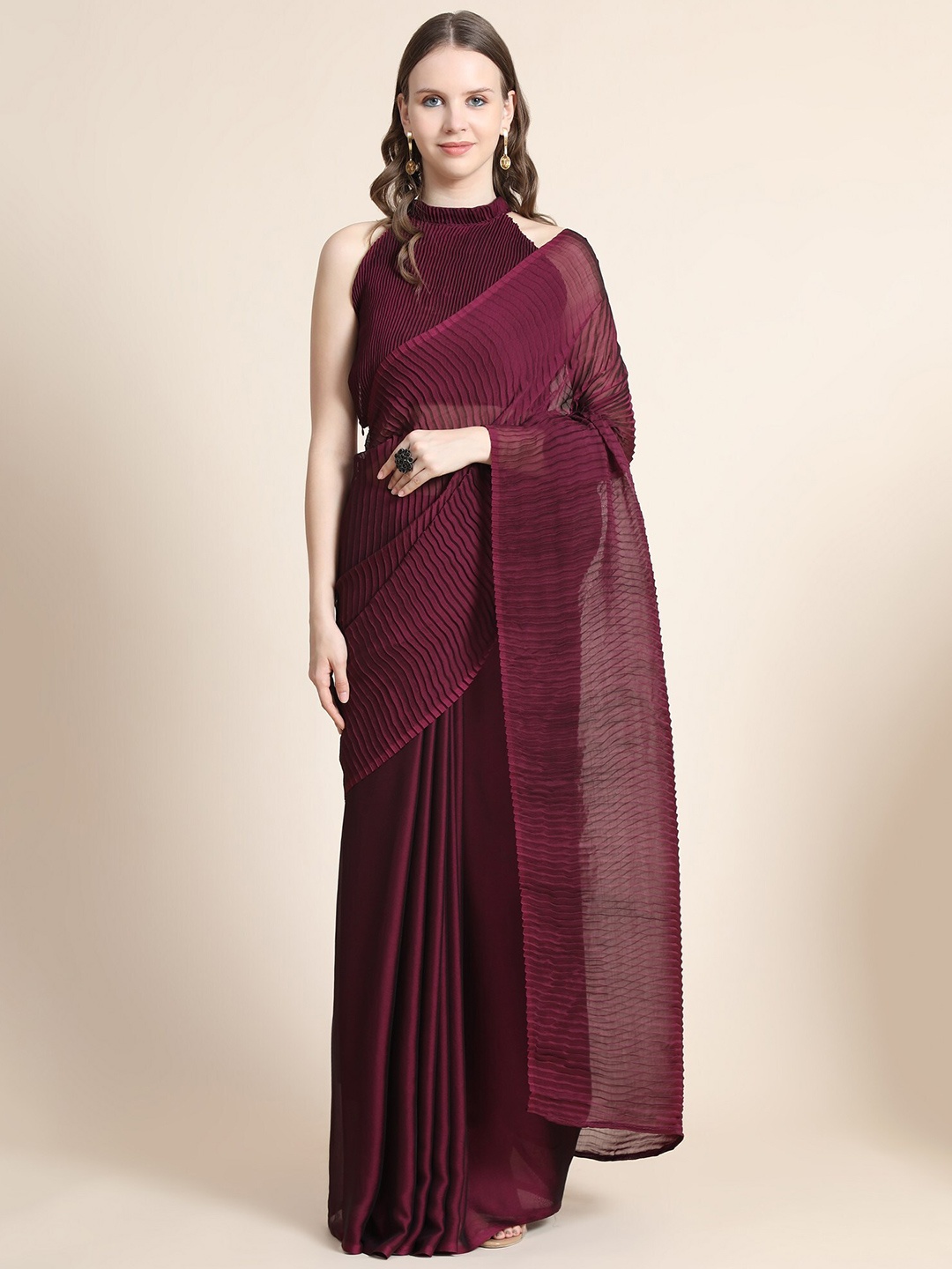 

ORUS Magenta Silk Blend Saree