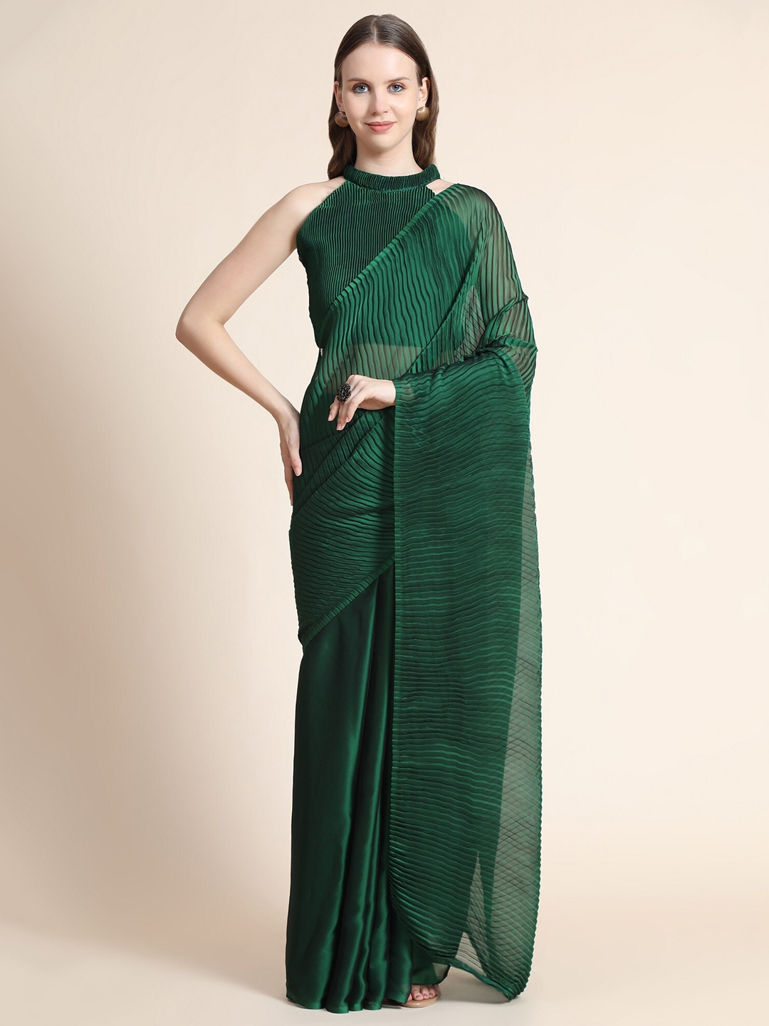 

ORUS Green Silk Blend Saree