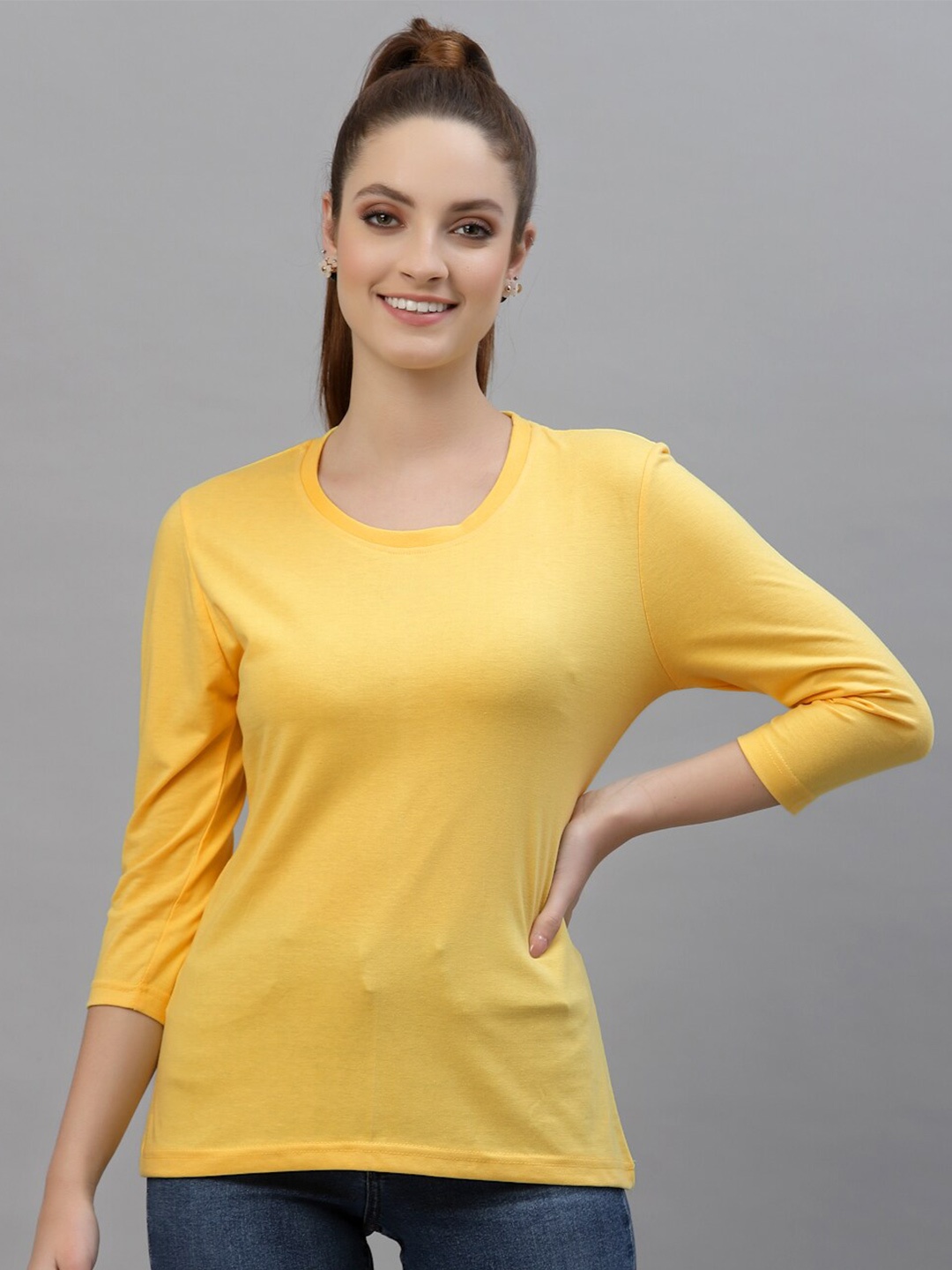 

Friskers Women Yellow T-shirt