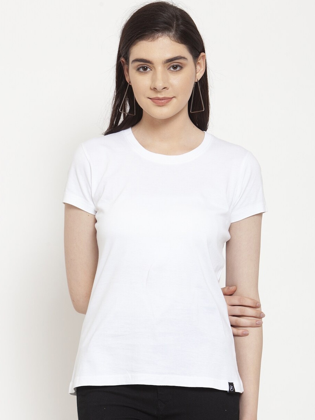 

Friskers Women White & magnolia T-shirt