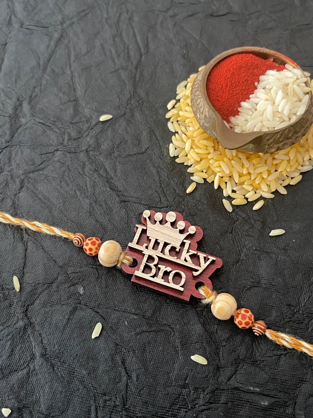 

Digital Dress Room Men Cream-Toned & Red Rakhi