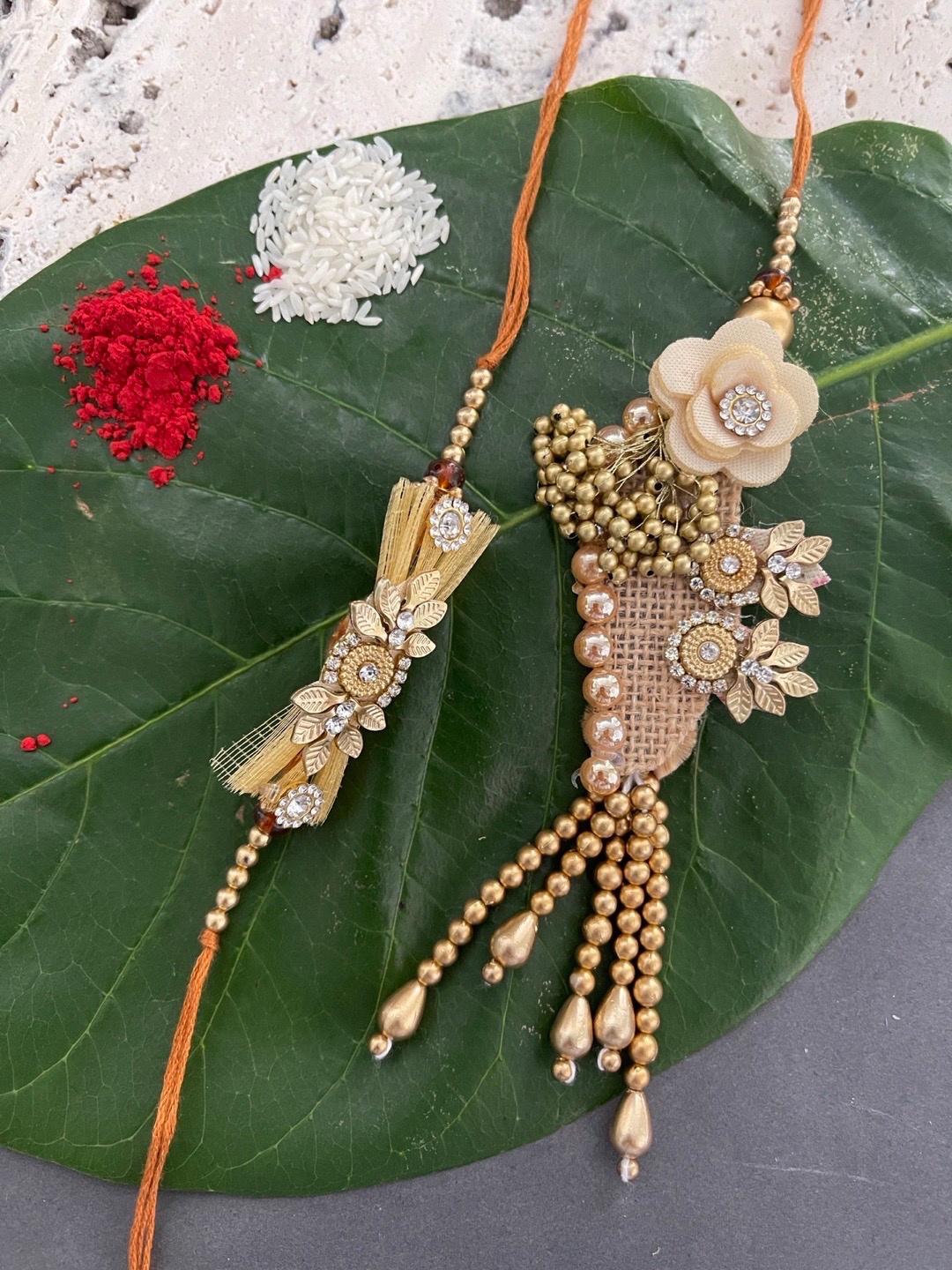 

Digital Dress Room Men Set Of 2 Cream Colored Thread Rakhi