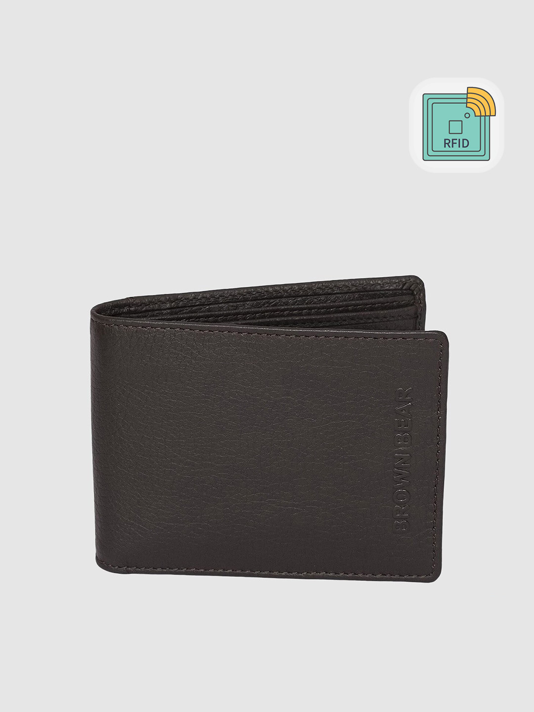 

BROWN BEAR Men Brown Leather Two Fold Wallet