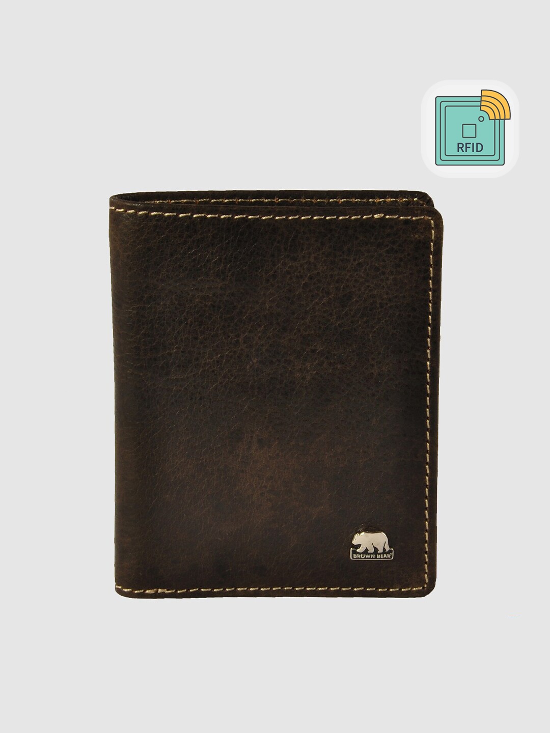 

BROWN BEAR Men Brown Leather Two Fold Wallet