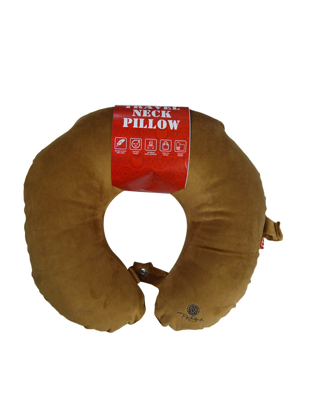 

Marvel Golden Solid Faux Velvet Travel Neck Pillow, Gold