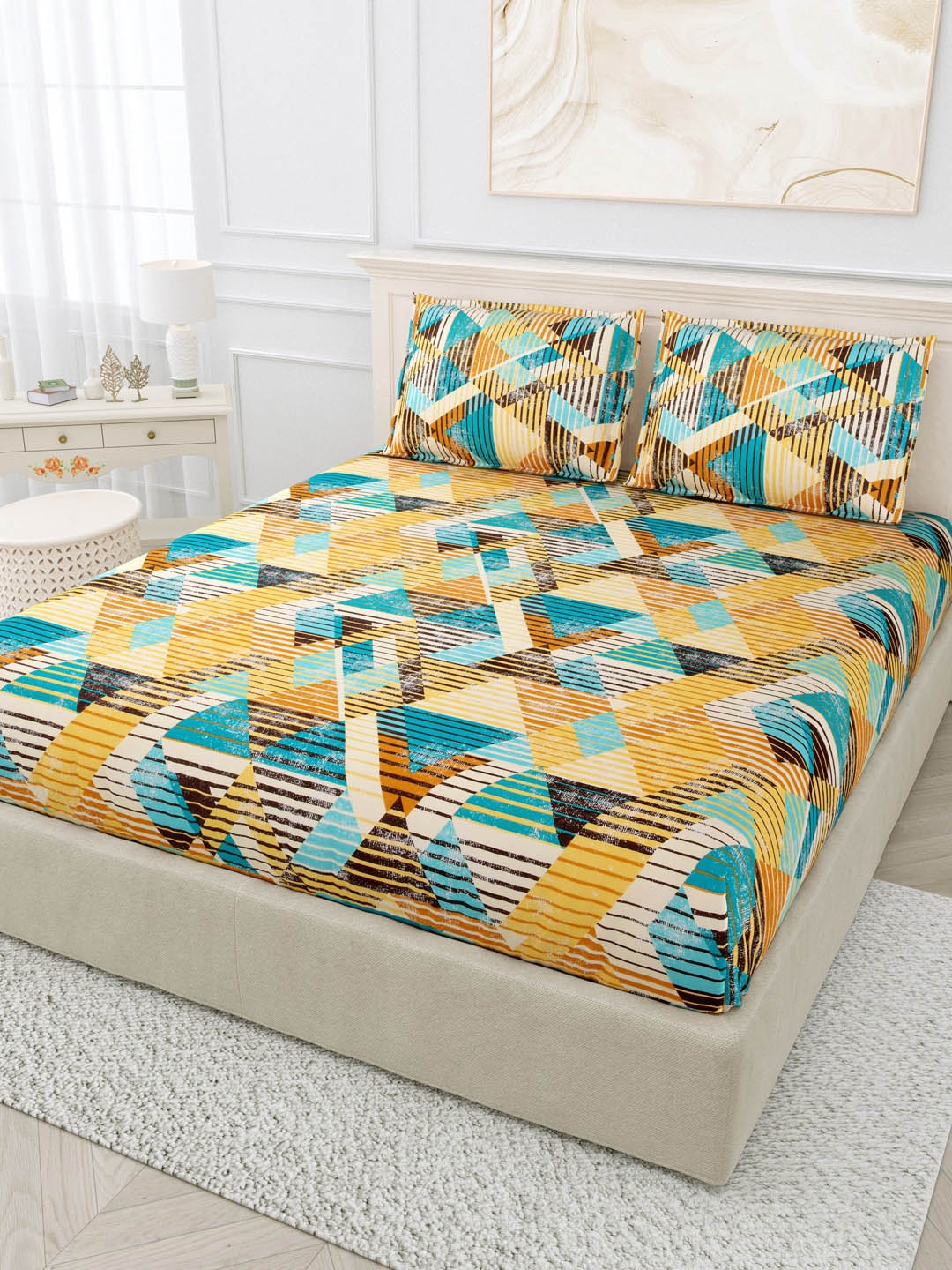 

BOMBAY DYEING Unisex Multi Bedsheets, Blue