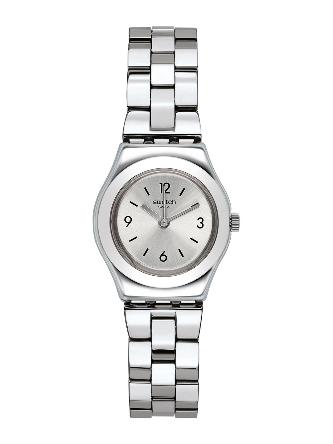 

Swatch Unisex Embellished Dial & Stainless Steel Bracelet Style Straps Analogue Watch YSS300G, Grey