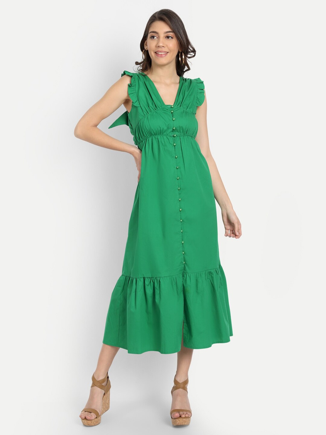 

iki chic Green & simply green Midi Dress