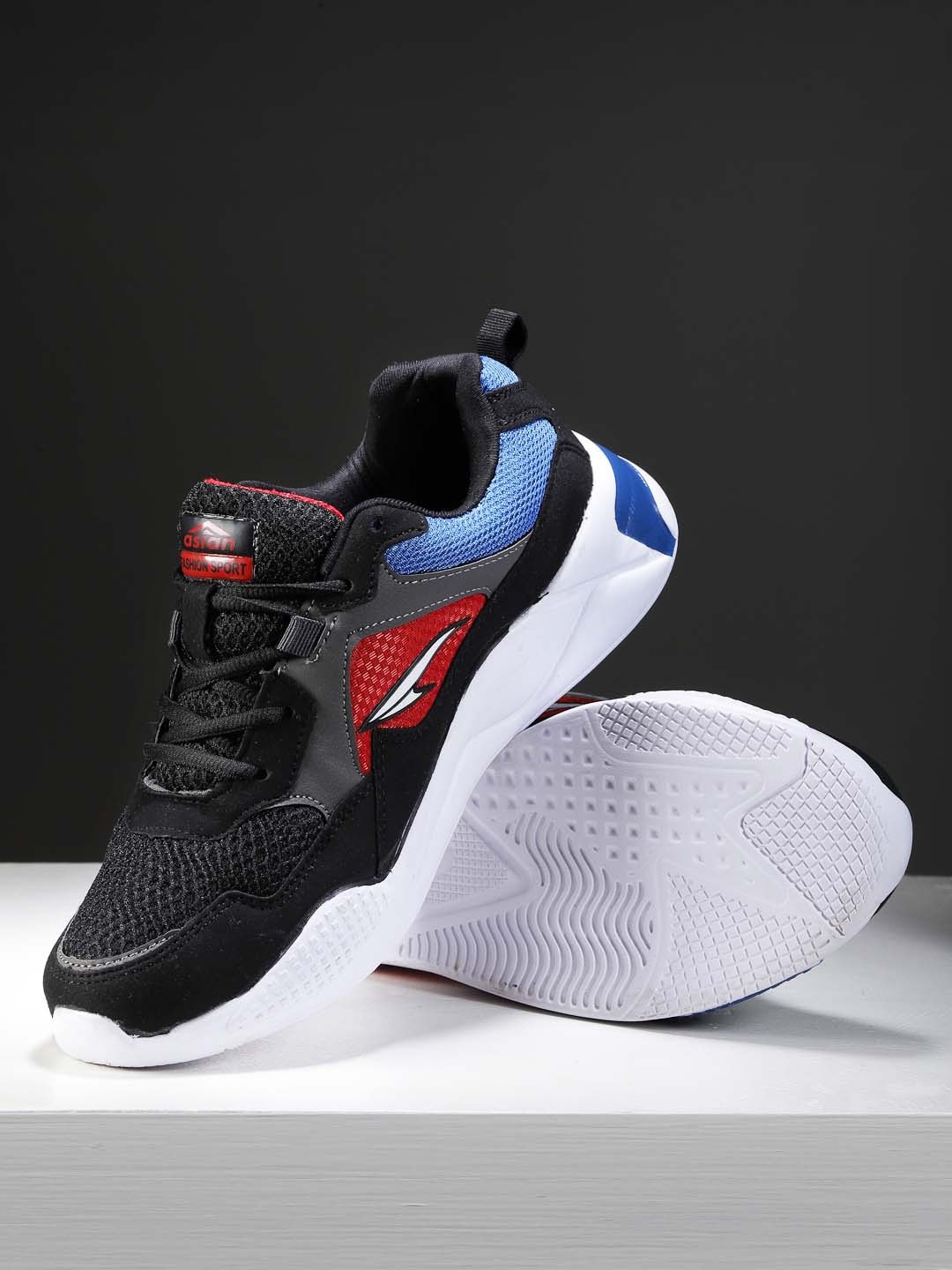 

ASIAN Men Black Colourblocked Sneakers