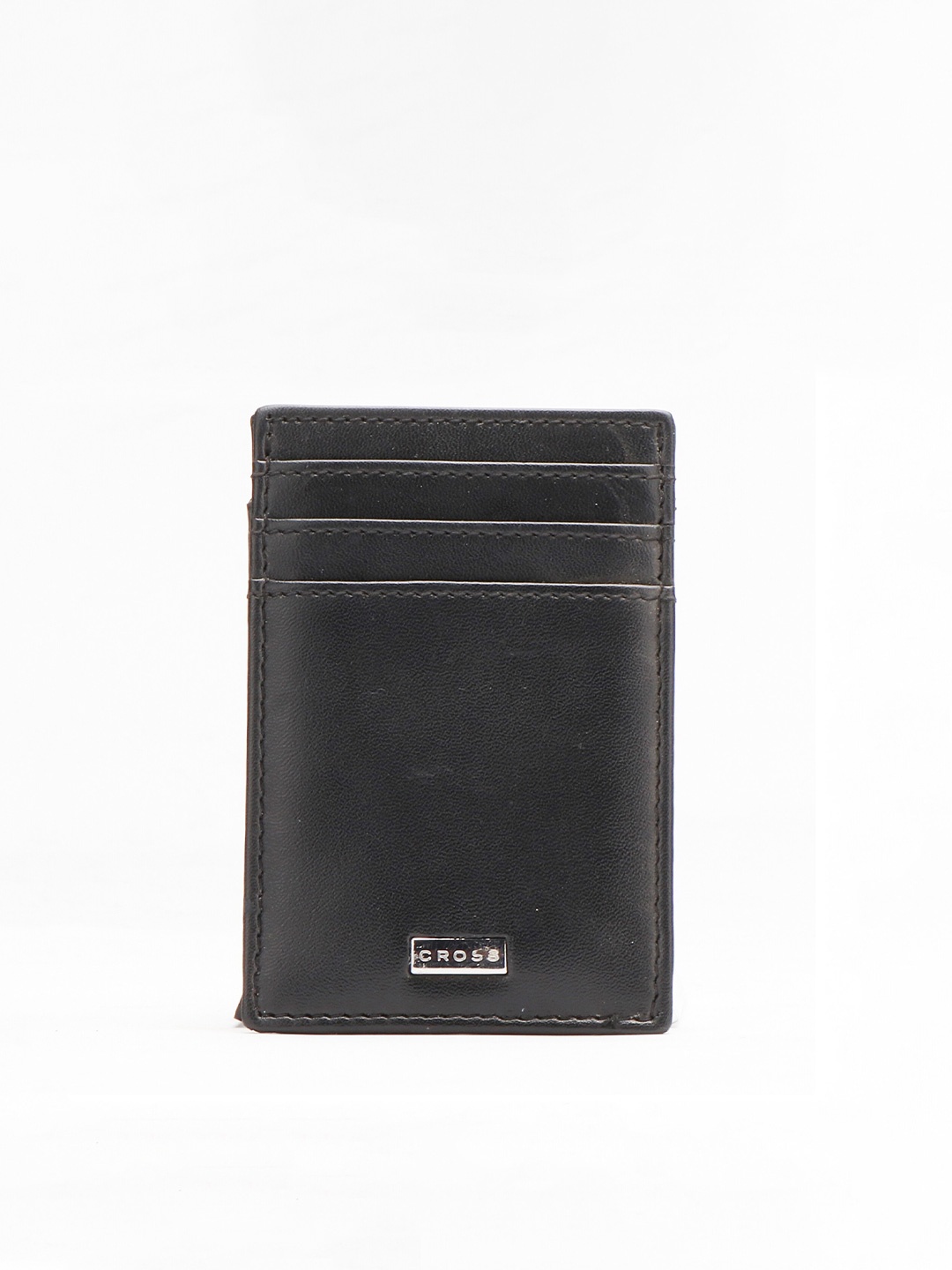 

Cross Unisex Black & Silver-Toned Leather Card Holder