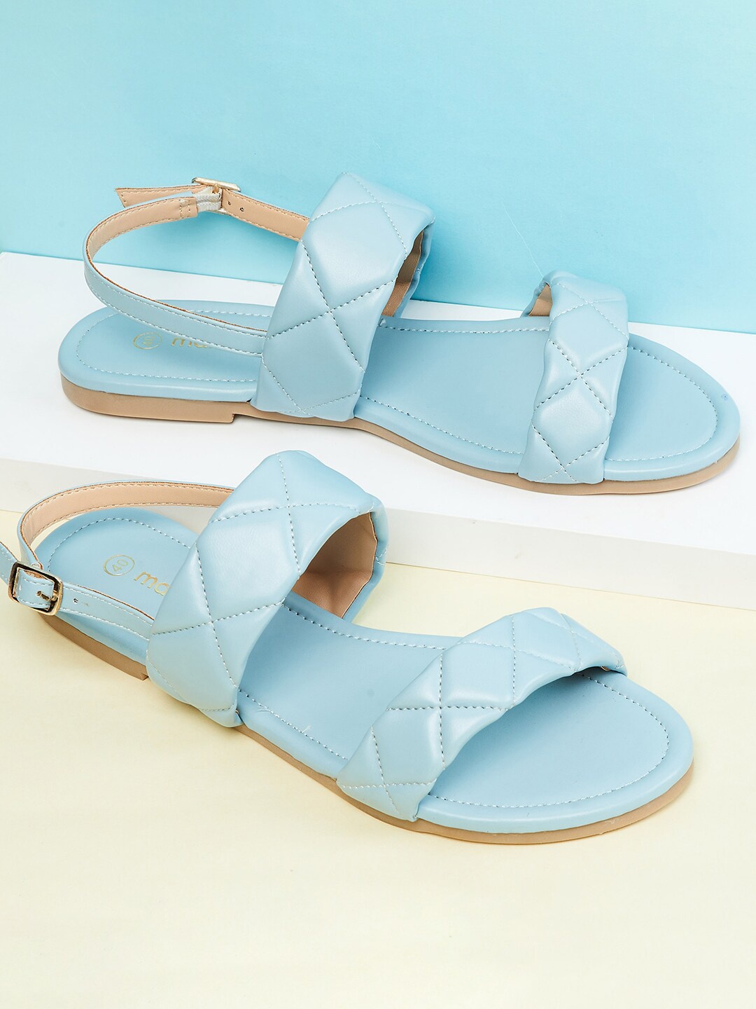 

max Women Blue Open Toe Flats