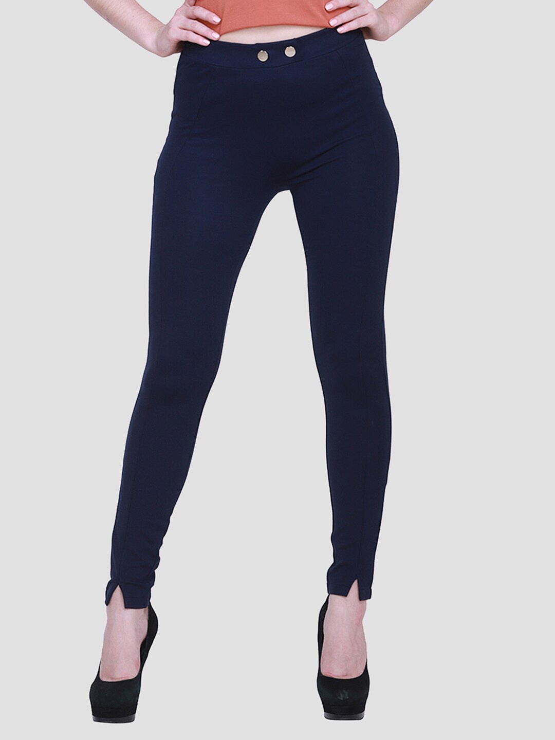 

Madame Women Navy Blue Solid Slim-Fit Jeggings