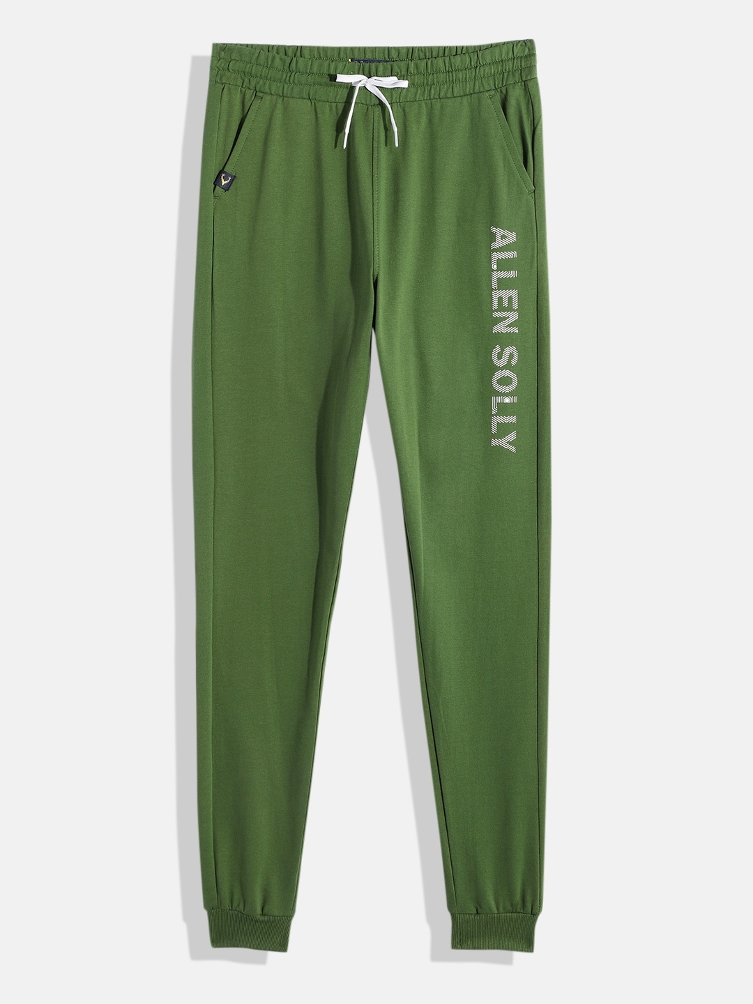 

Allen Solly Junior Boys Brand Logo Printed Pure Cotton Joggers, Green