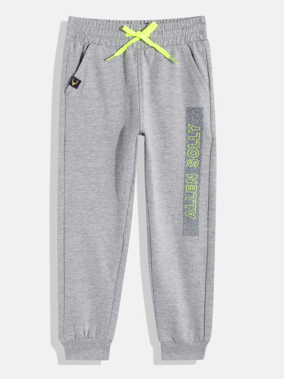 

Allen Solly Junior Boys Grey Brand Logo Printed Pure Cotton Joggers