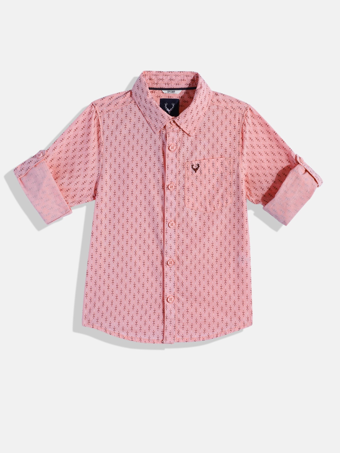 

Allen Solly Junior Boys Classic Printed Pure Cotton Casual Shirt, Pink
