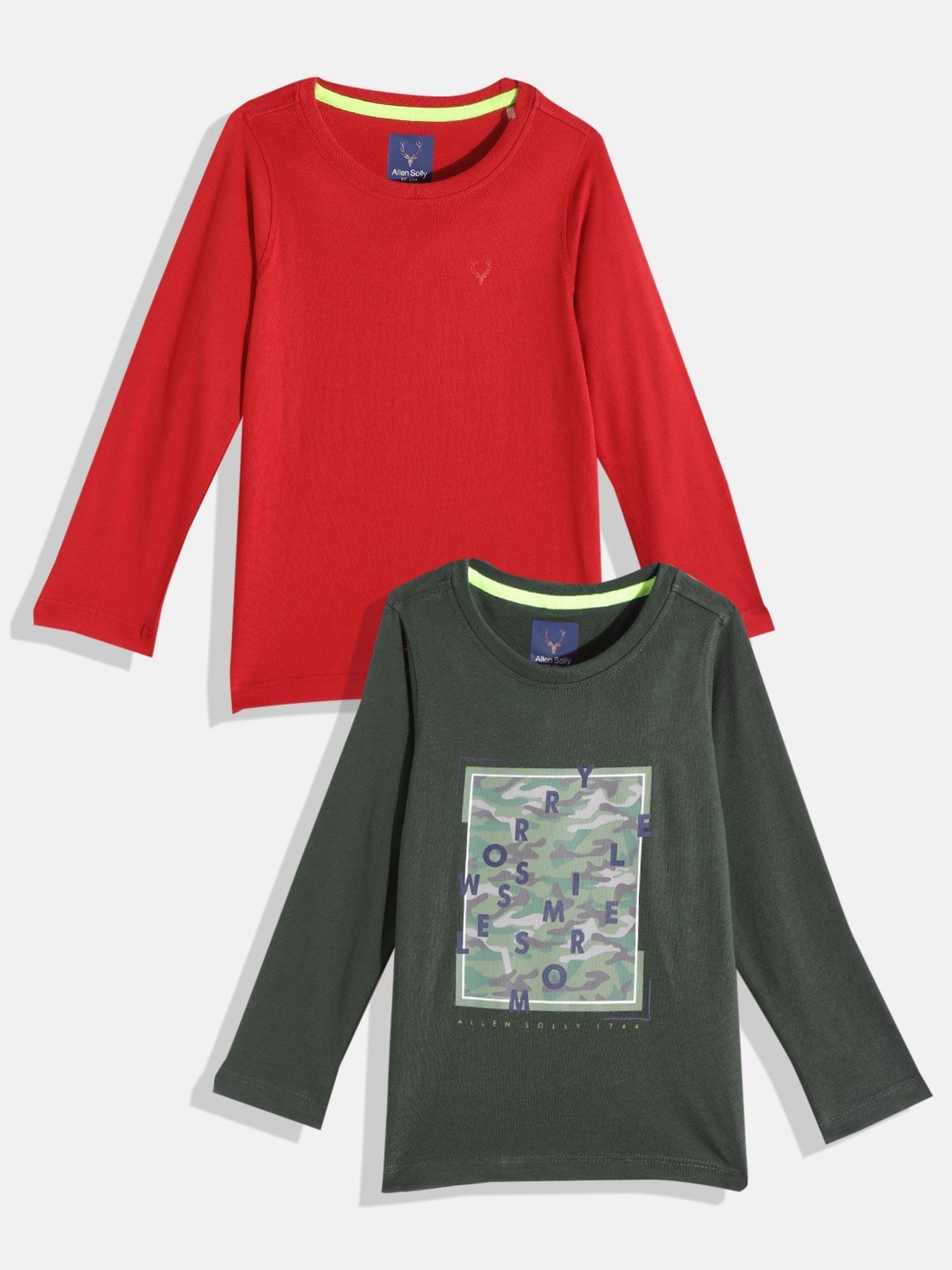 

Allen Solly Junior Boys Pack of 2 Pure Cotton T-shirts, Red