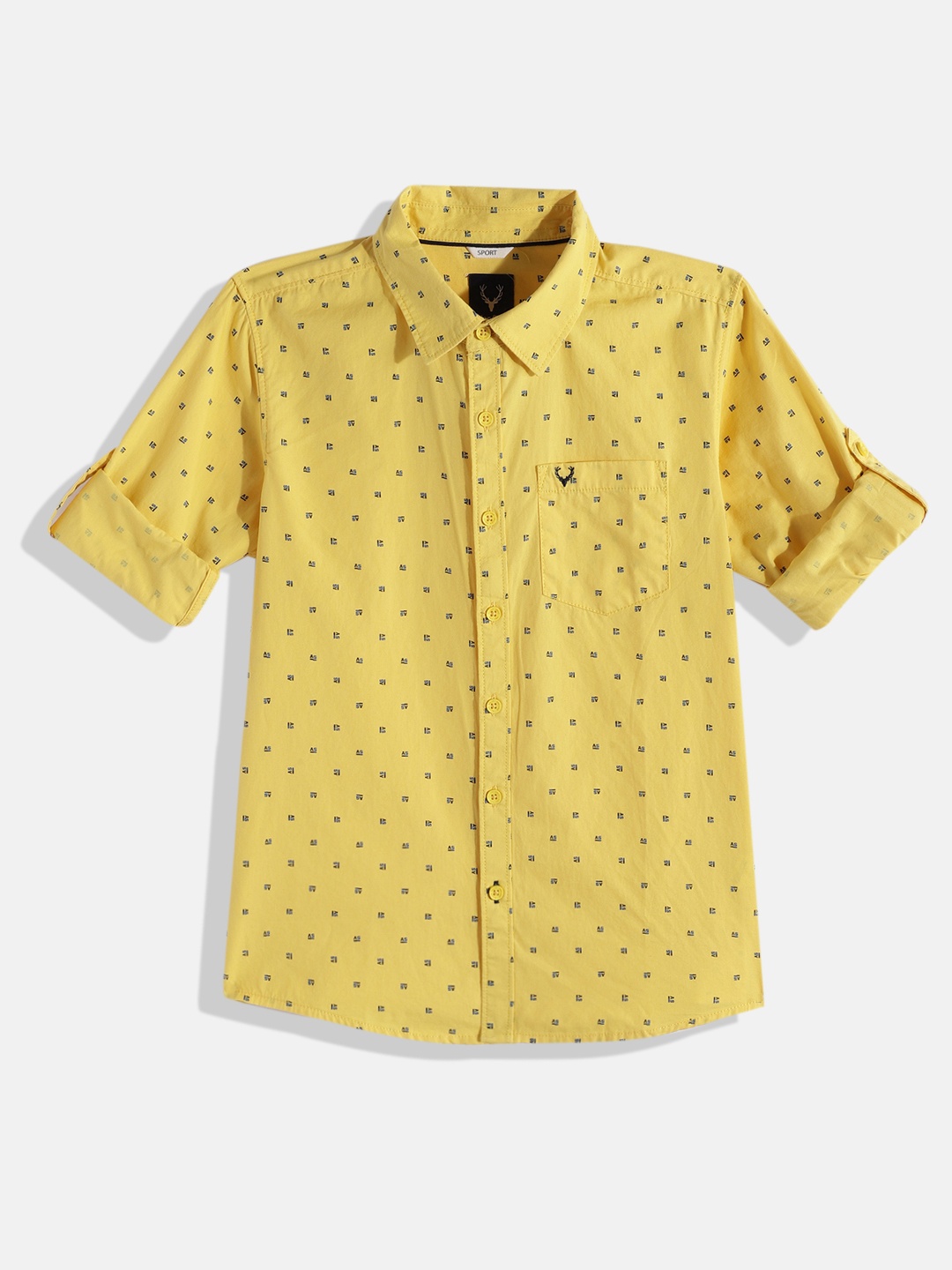 

Allen Solly Junior Boys Yellow Classic Printed Pure Cotton Casual Shirt