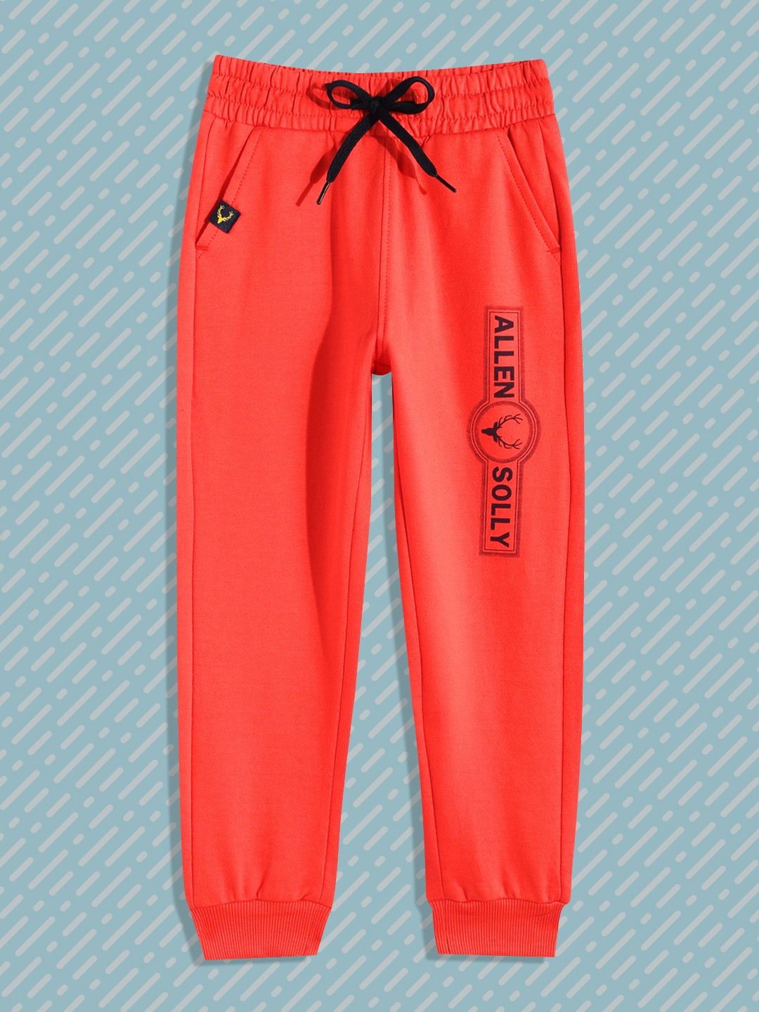 

Allen Solly Junior Boys Orange Printed Pure Cotton Joggers