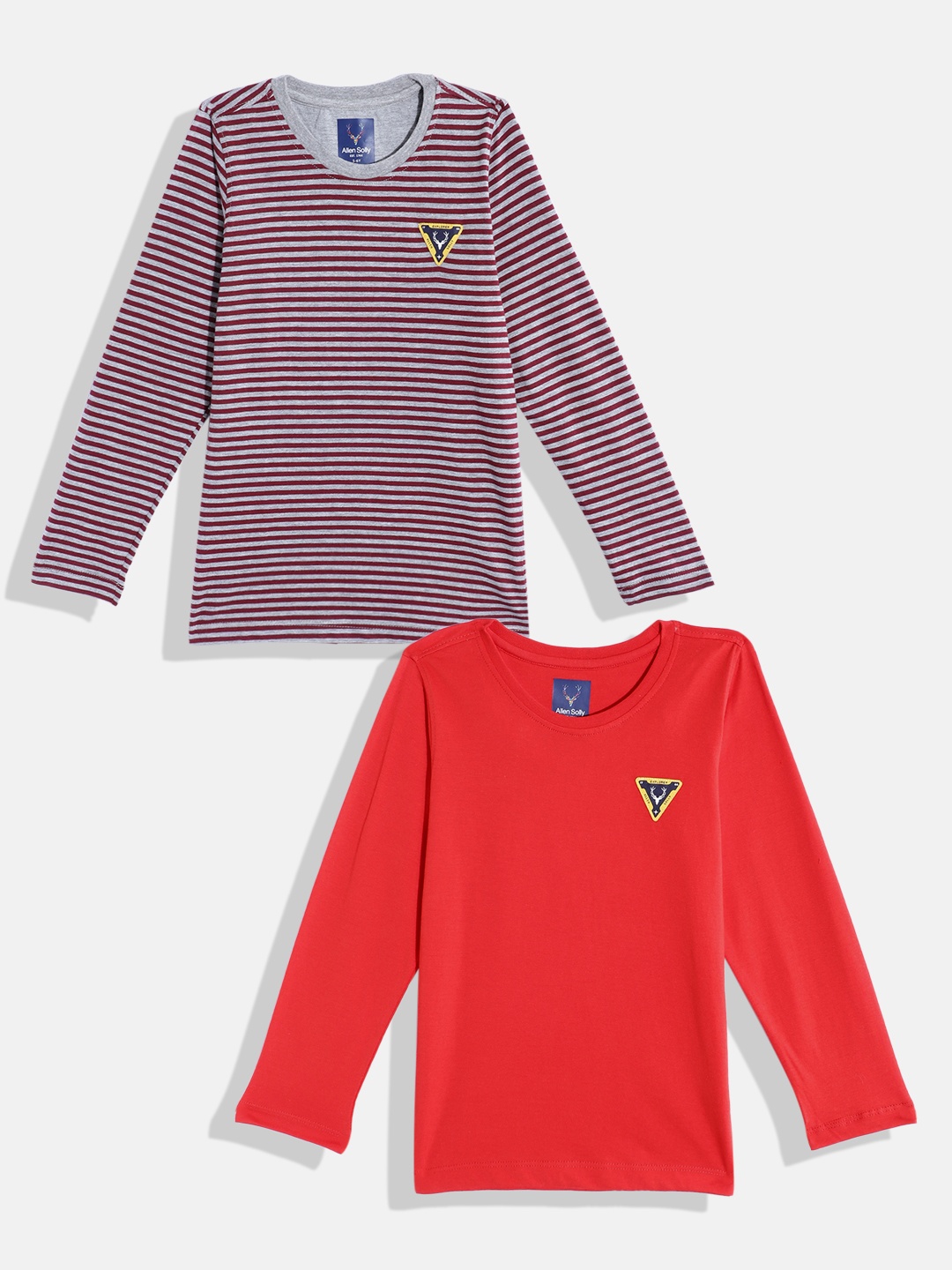 

Allen Solly Junior Boys Pack of 2 Striped T-shirt, Red