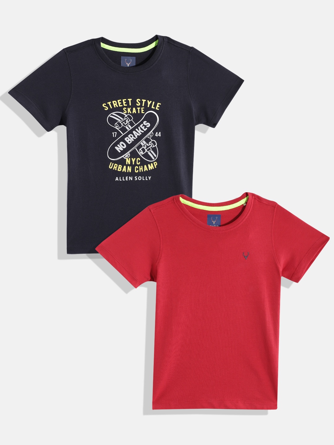

Allen Solly Junior Boys Pack of 2 Pure Cotton T-shirts, Red
