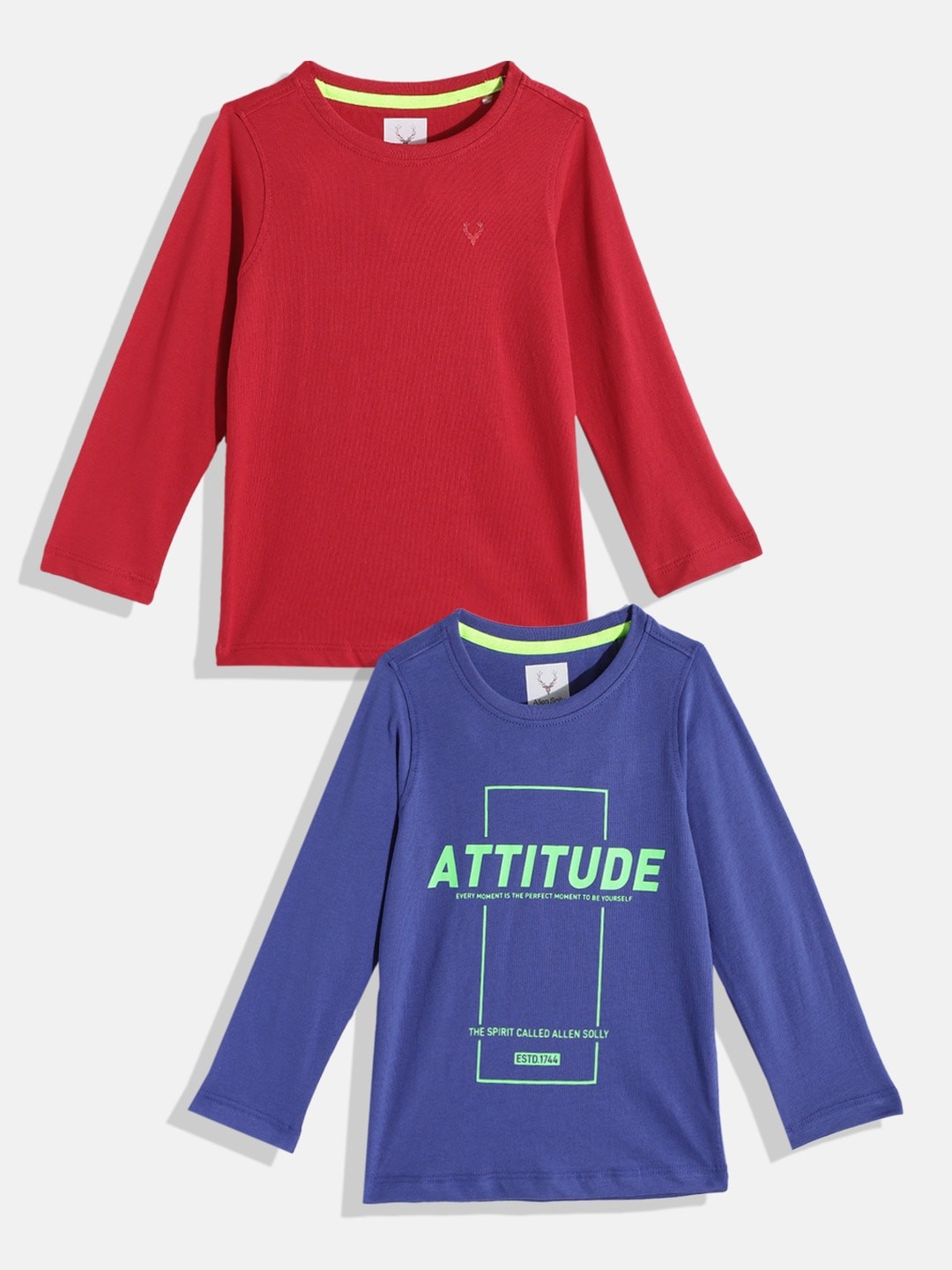 

Allen Solly Junior Boys Pack of 2 Pure Cotton T-shirts, Red