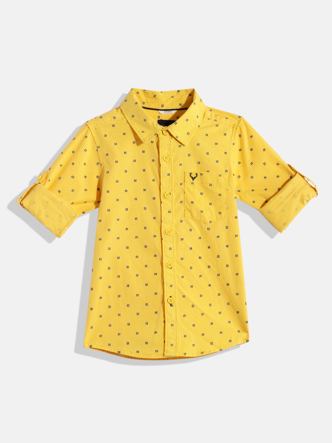 

Allen Solly Junior Boys Yellow Printed Pure Cotton Casual Shirt