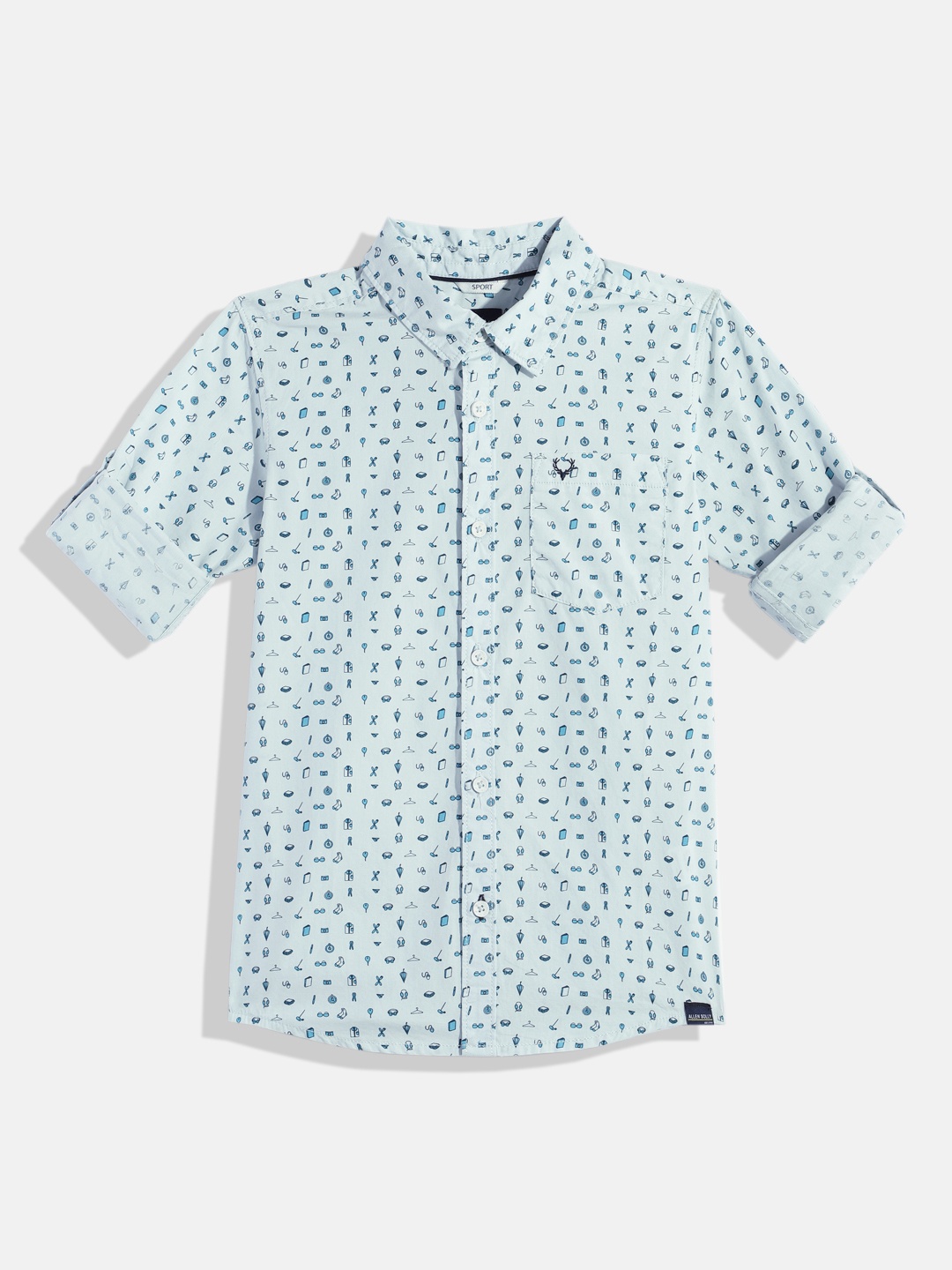 

Allen Solly Junior Boys Classic Printed Cotton Casual Shirt, Blue