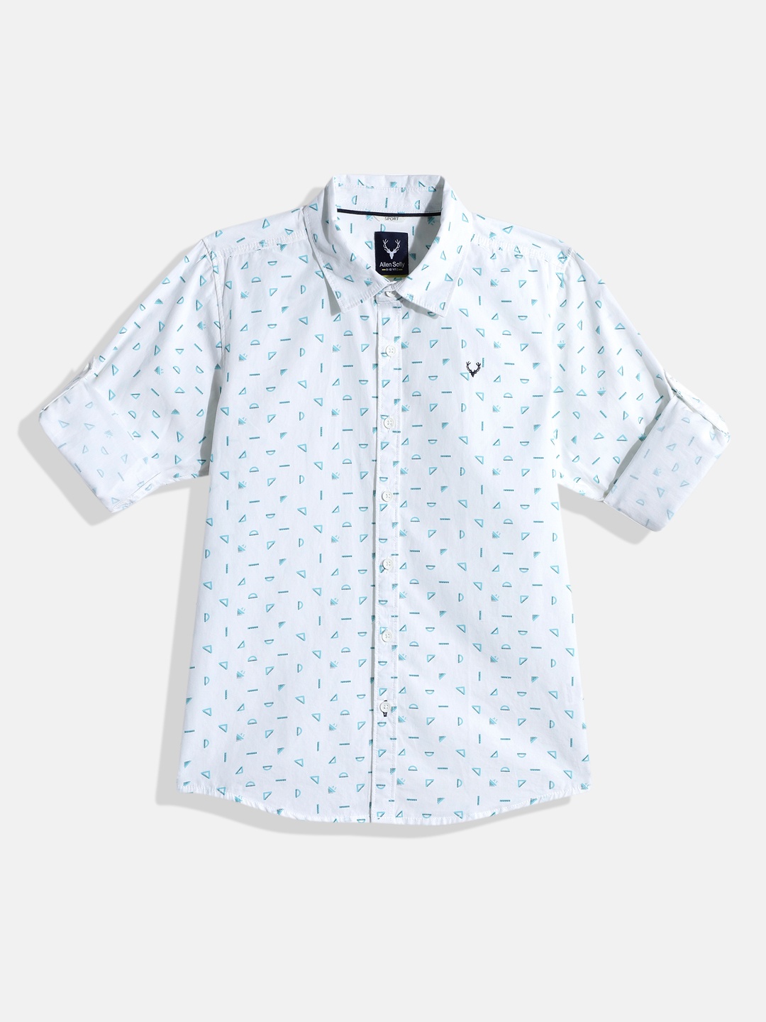 

Allen Solly Junior Boys White Printed Pure Cotton Casual Shirt