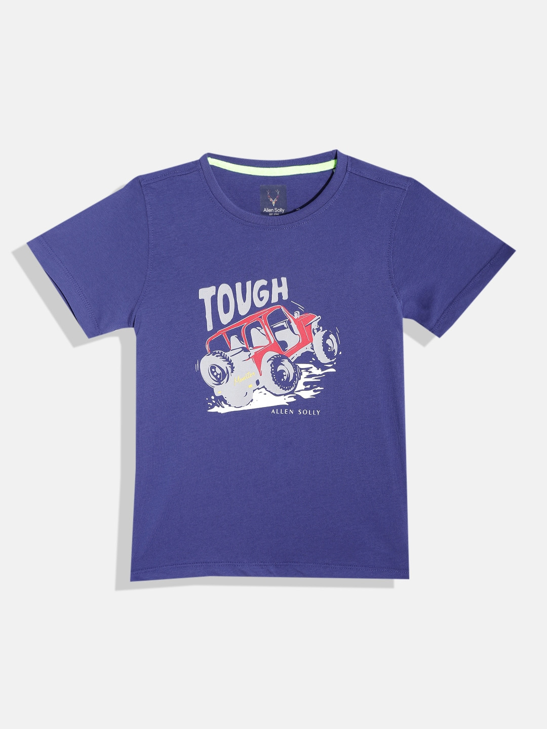 

Allen Solly Junior Boys Purple Pure Cotton Typography Printed T-shirt