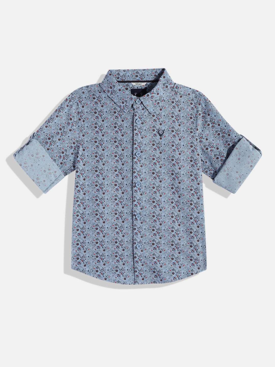 

Allen Solly Junior Boys Blue Printed Pure Cotton Casual Shirt
