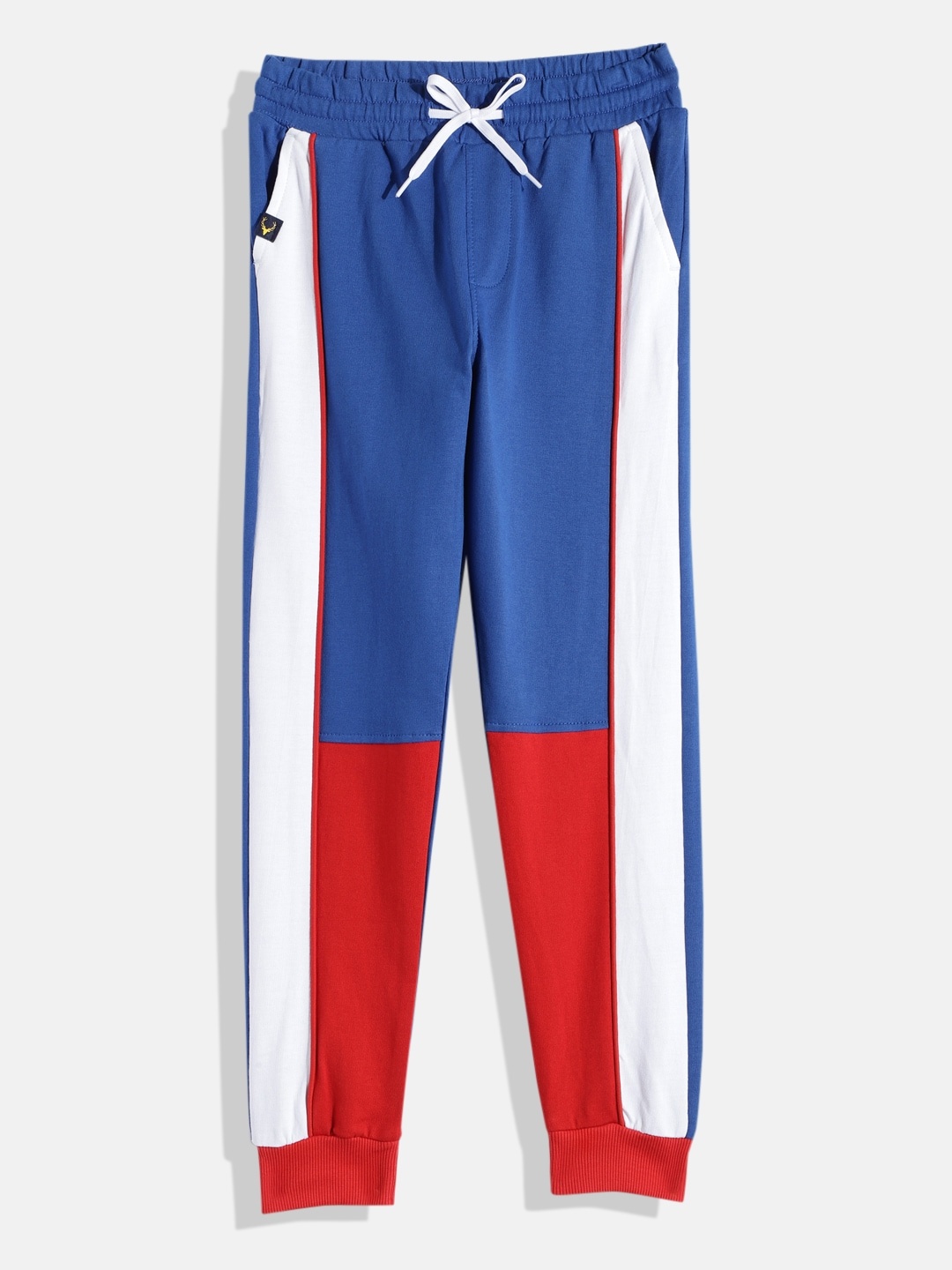 

Allen Solly Junior Boys Colourblocked Pure Cotton Joggers, Blue