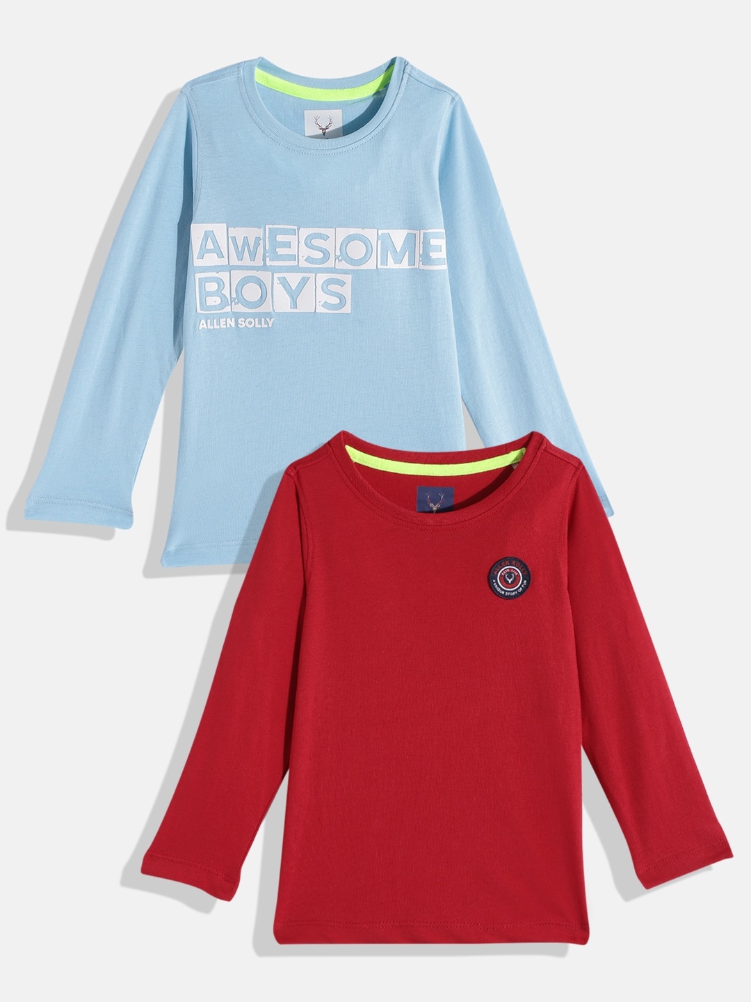 

Allen Solly Junior Boys Red & Blue 2 Pure Cotton Applique T-shirt