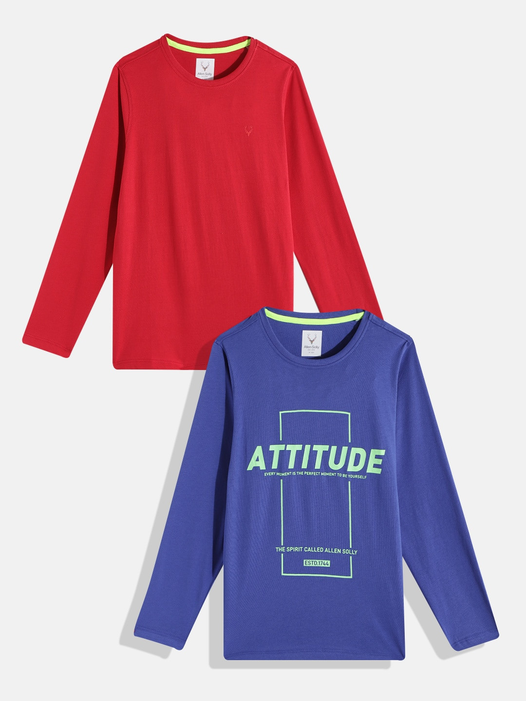 

Allen Solly Junior Boys Pack of 2 Pure Cotton T-shirts, Red