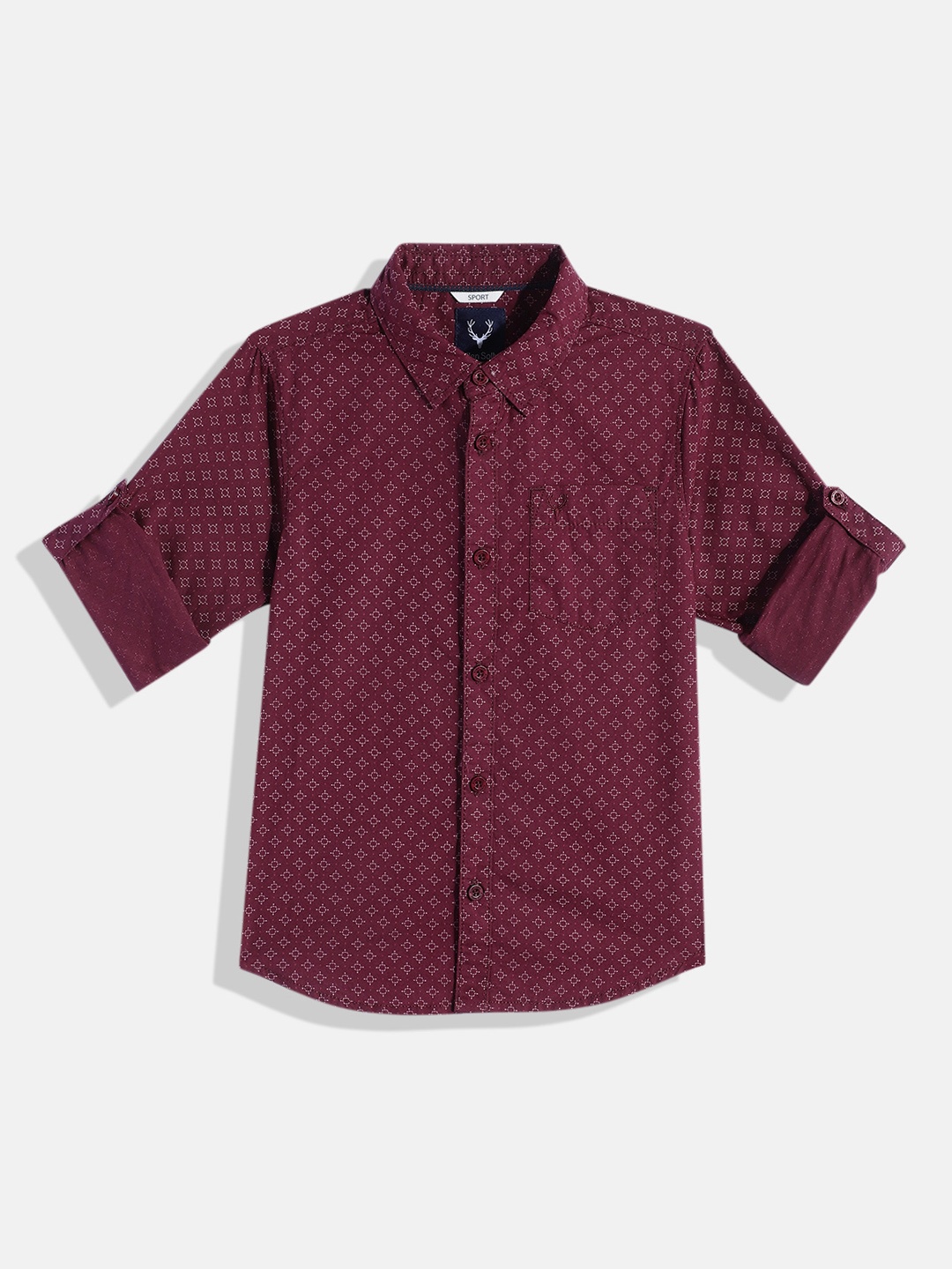 

Allen Solly Junior Boys Classic Printed Pure Cotton Casual Shirt, Maroon