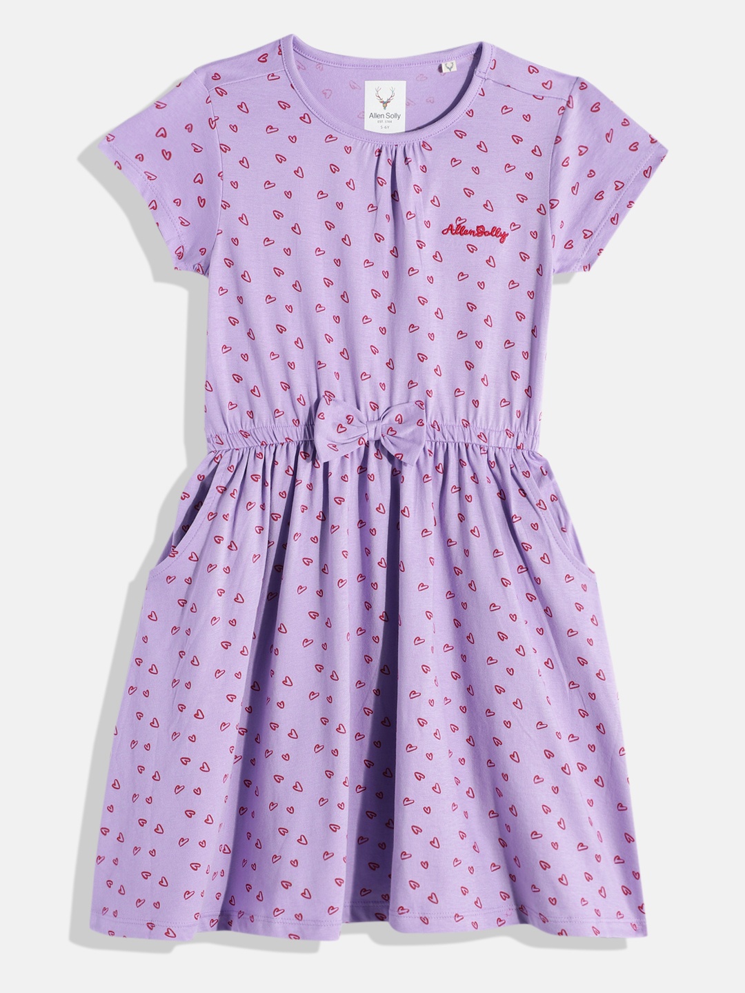 

Allen Solly Junior Girls Printed Pure Cotton Fit & Flare Dress, Blue