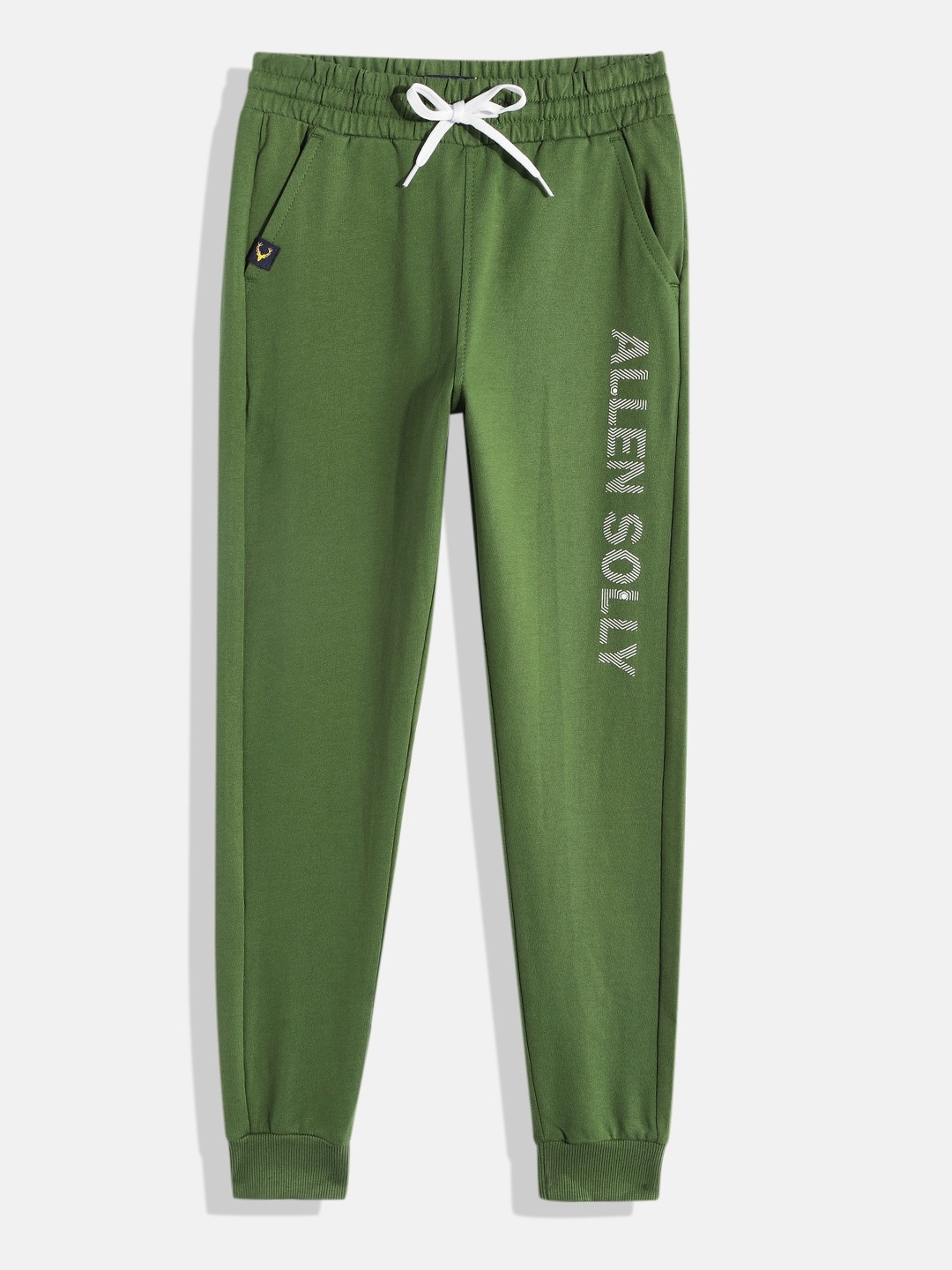

Allen Solly Junior Boys Brand Logo Printed Pure Cotton Joggers, Green