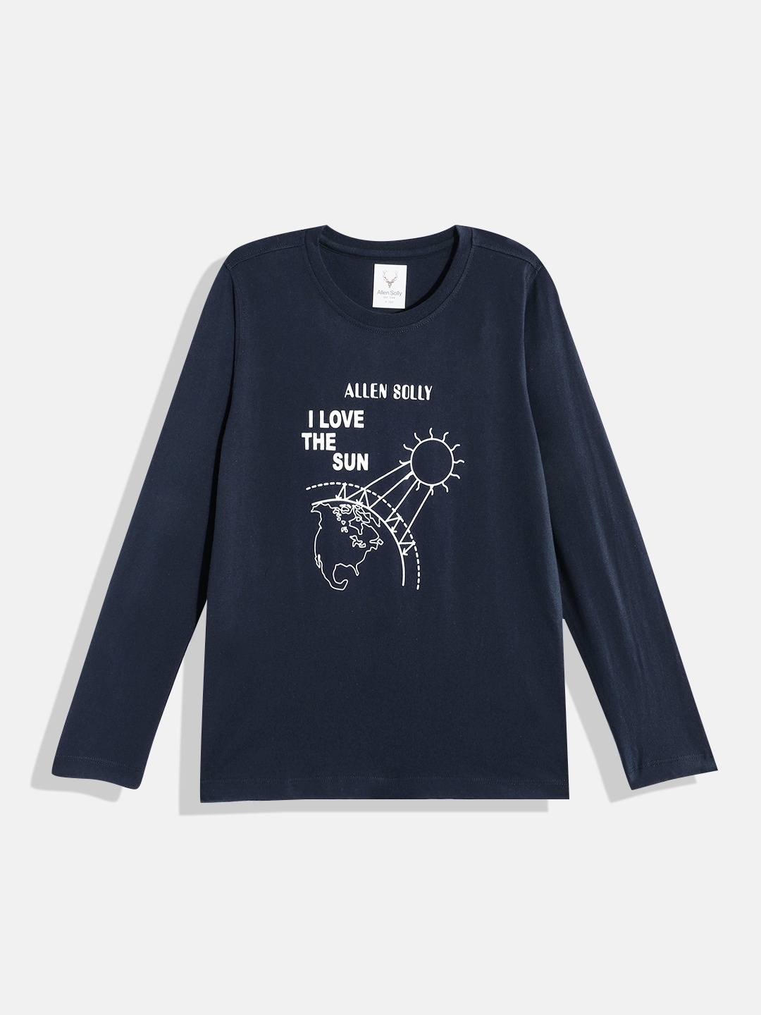 

Allen Solly Junior Boys Pure Cotton Typography Printed T-shirt, Blue