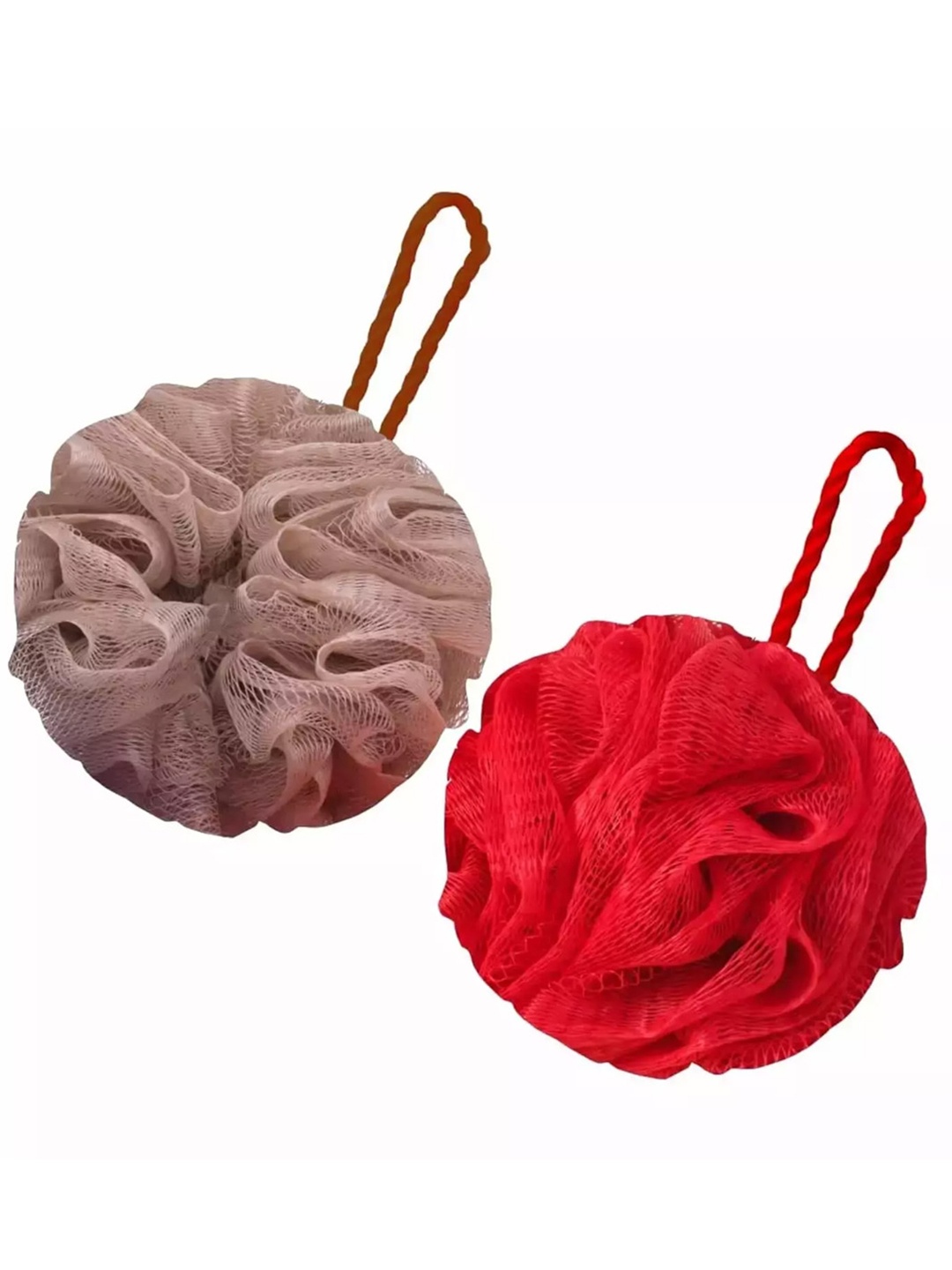 

GUBB Set of 2 Bath Loofah - Pebble & Coral, Red