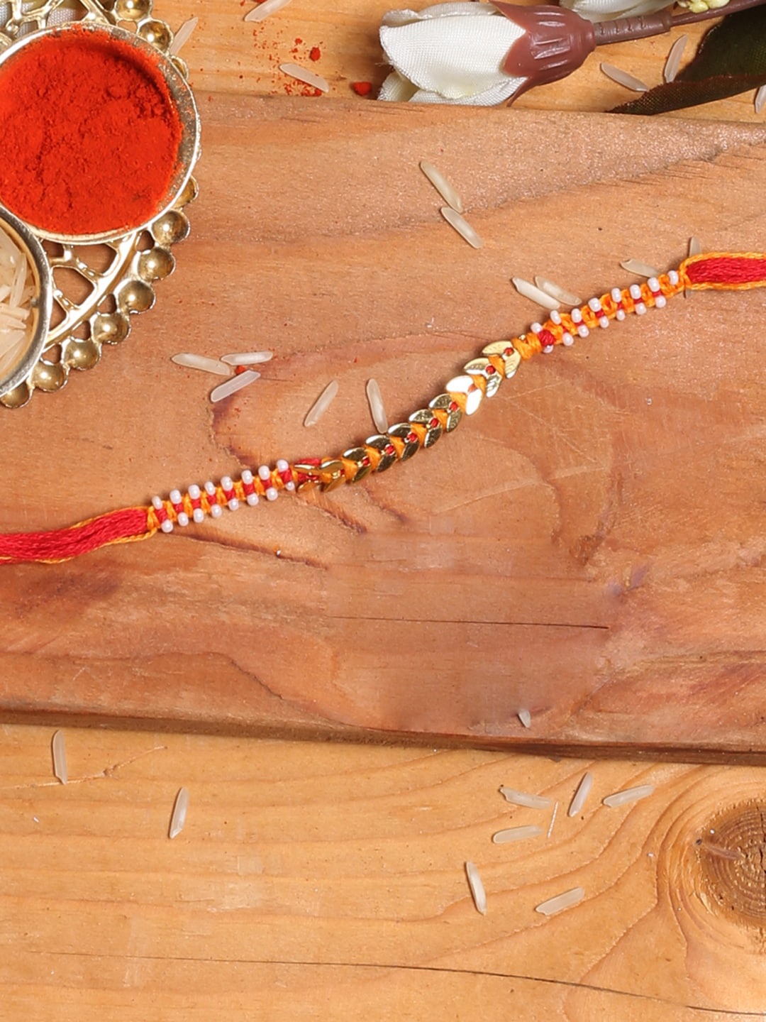 

Aapno Rajasthan Pack of 3 Mauli Rakhi with Roli Chawal, Multi