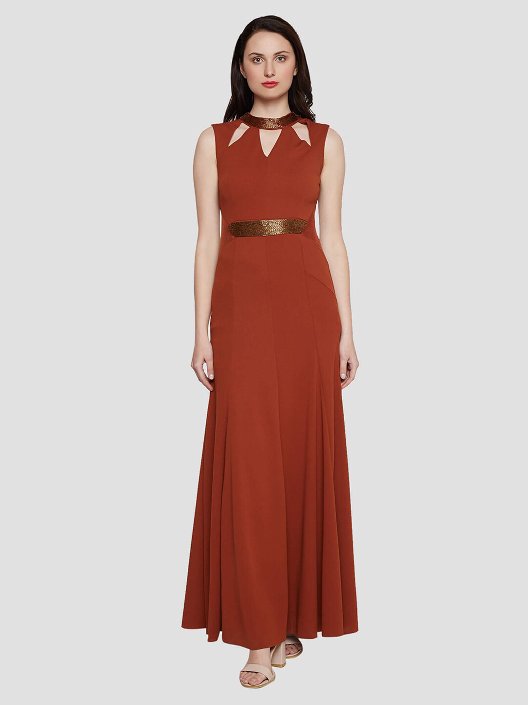 

Madame Tan Keyhole Neck Maxi Dress