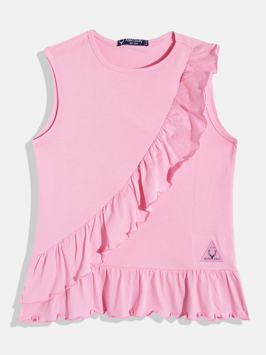 

Allen Solly Junior Girls Ruffled Detail Pure Cotton Top, Pink