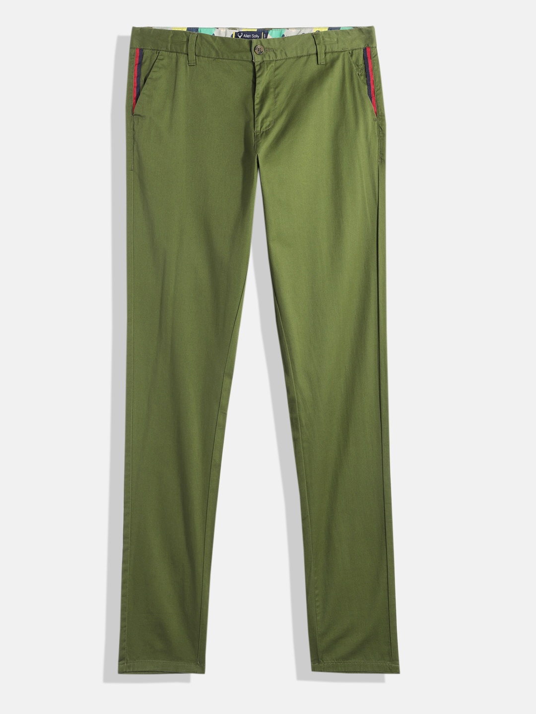 

Allen Solly Junior Boys Relaxed Slim Fit Cotton Trousers, Olive