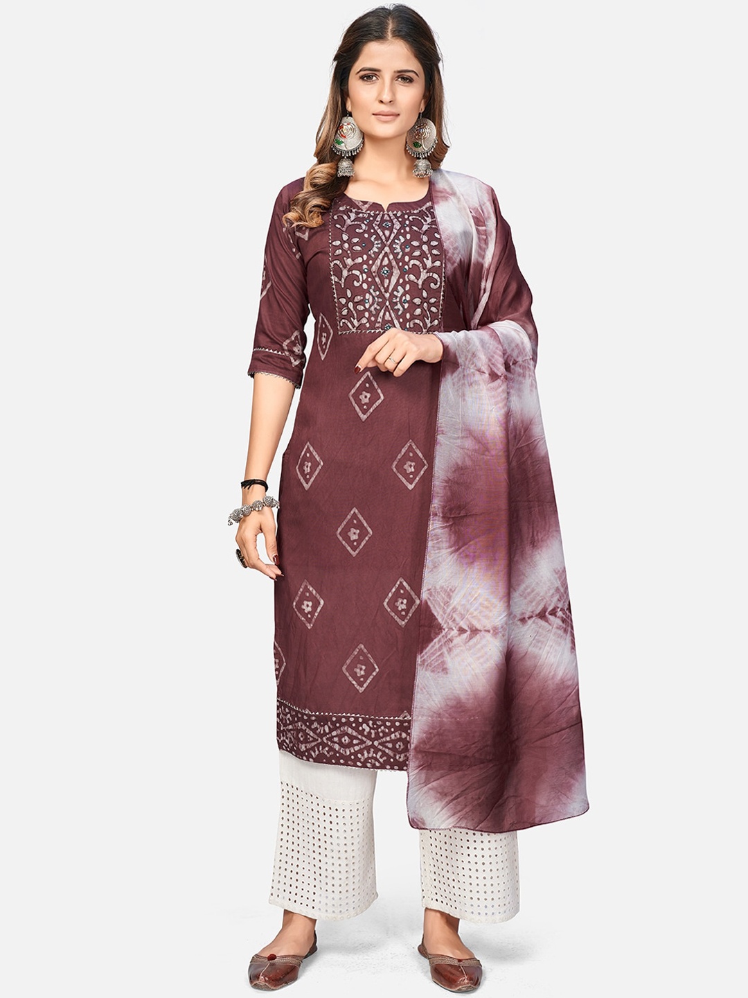 

Vbuyz Women Pink Geometric Dyed Kurta