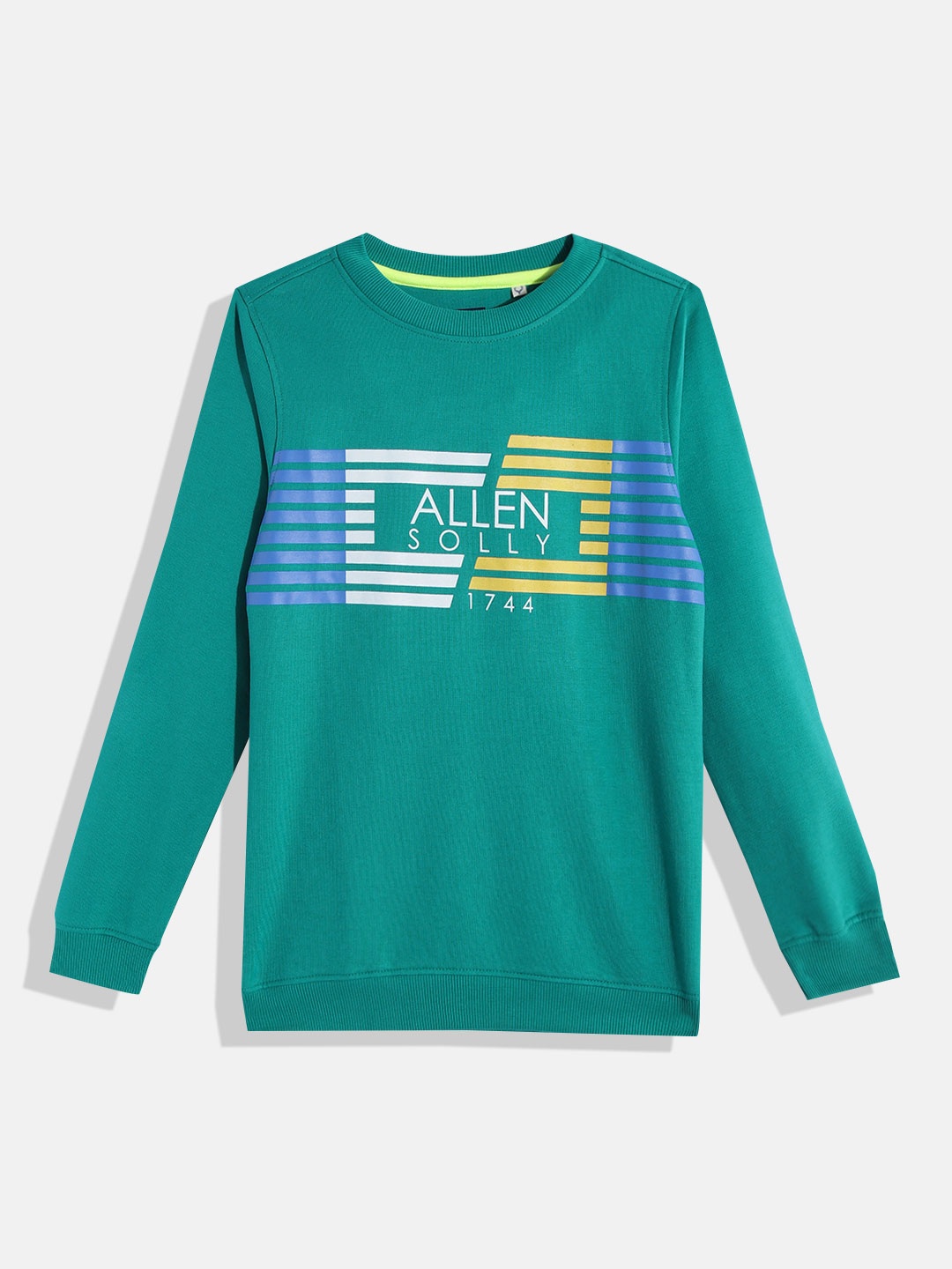 

Allen Solly Junior Boys Green & White Brand Logo Print Sweatshirt